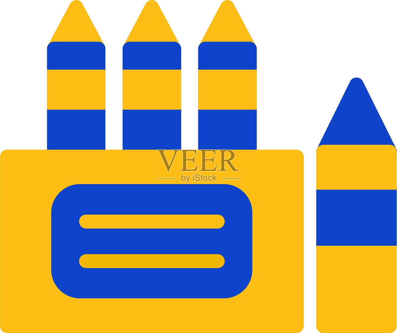 平面两色蜡笔图标插画图片素材