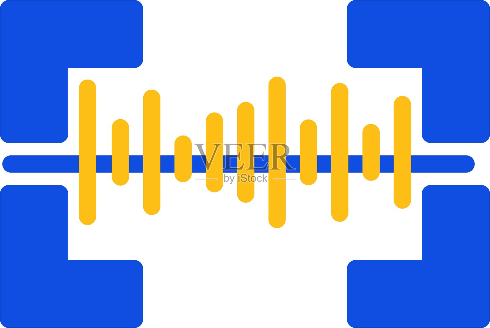 条形码扁平化双色图标插画图片素材