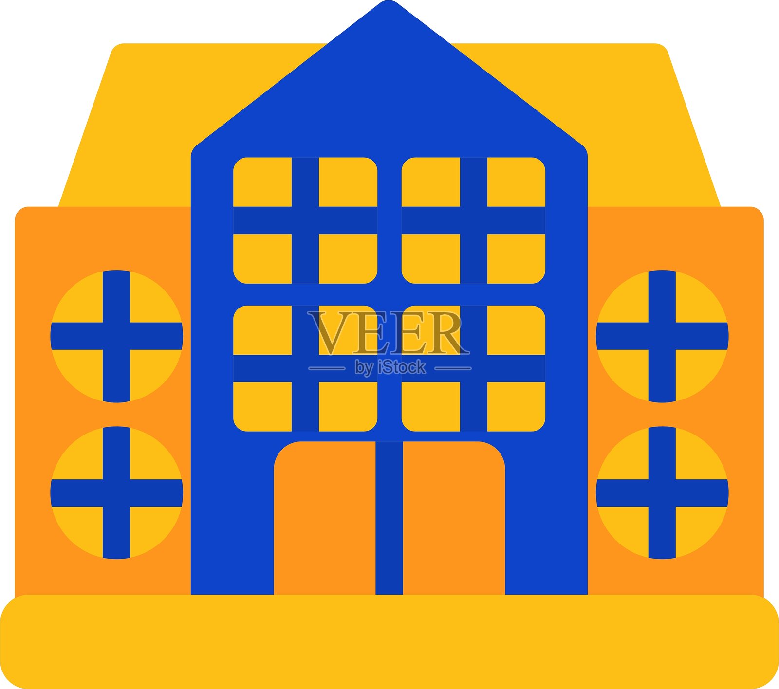 学校扁平化双色图标插画图片素材