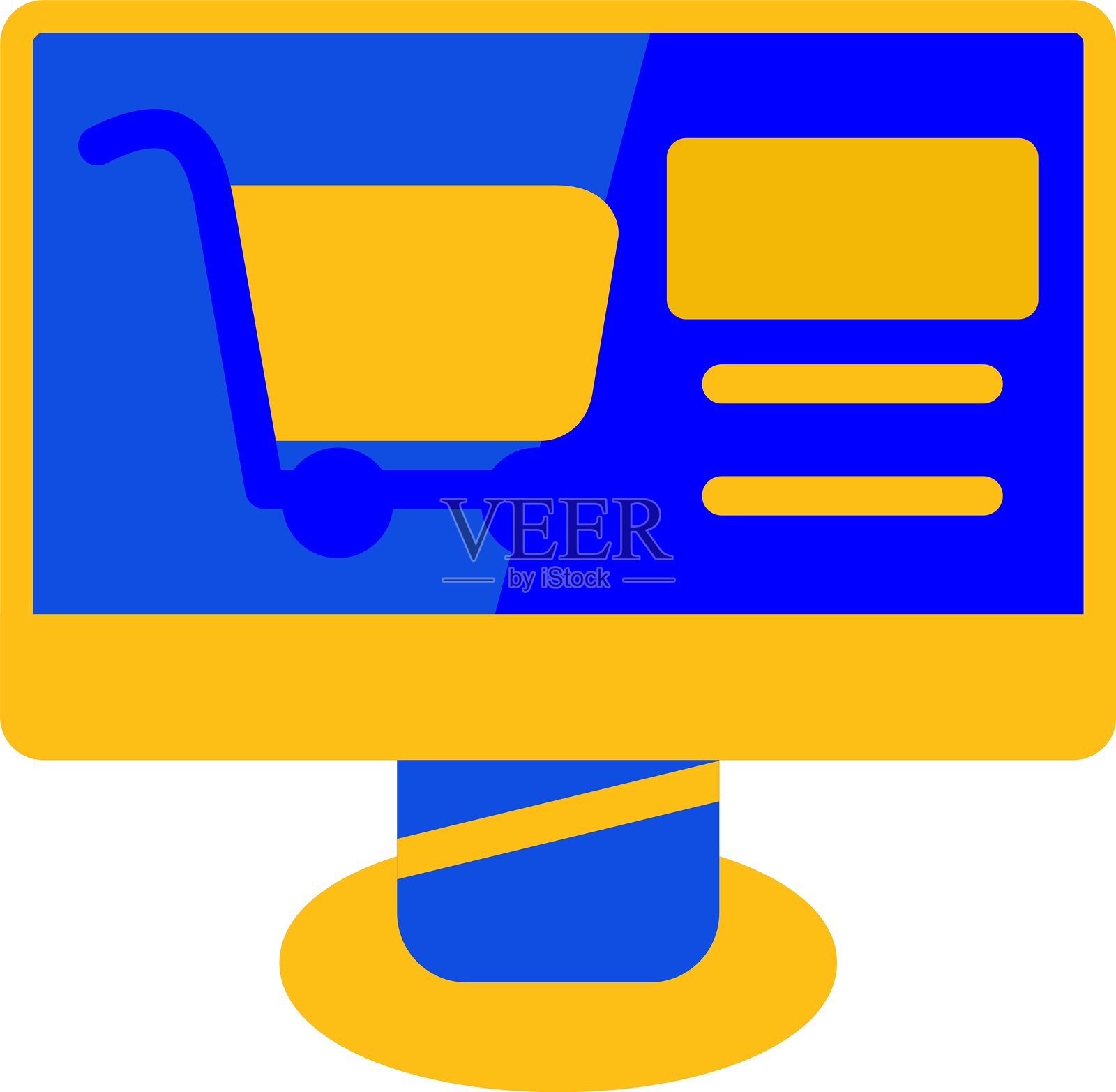 在线扁平双色图标插画图片素材