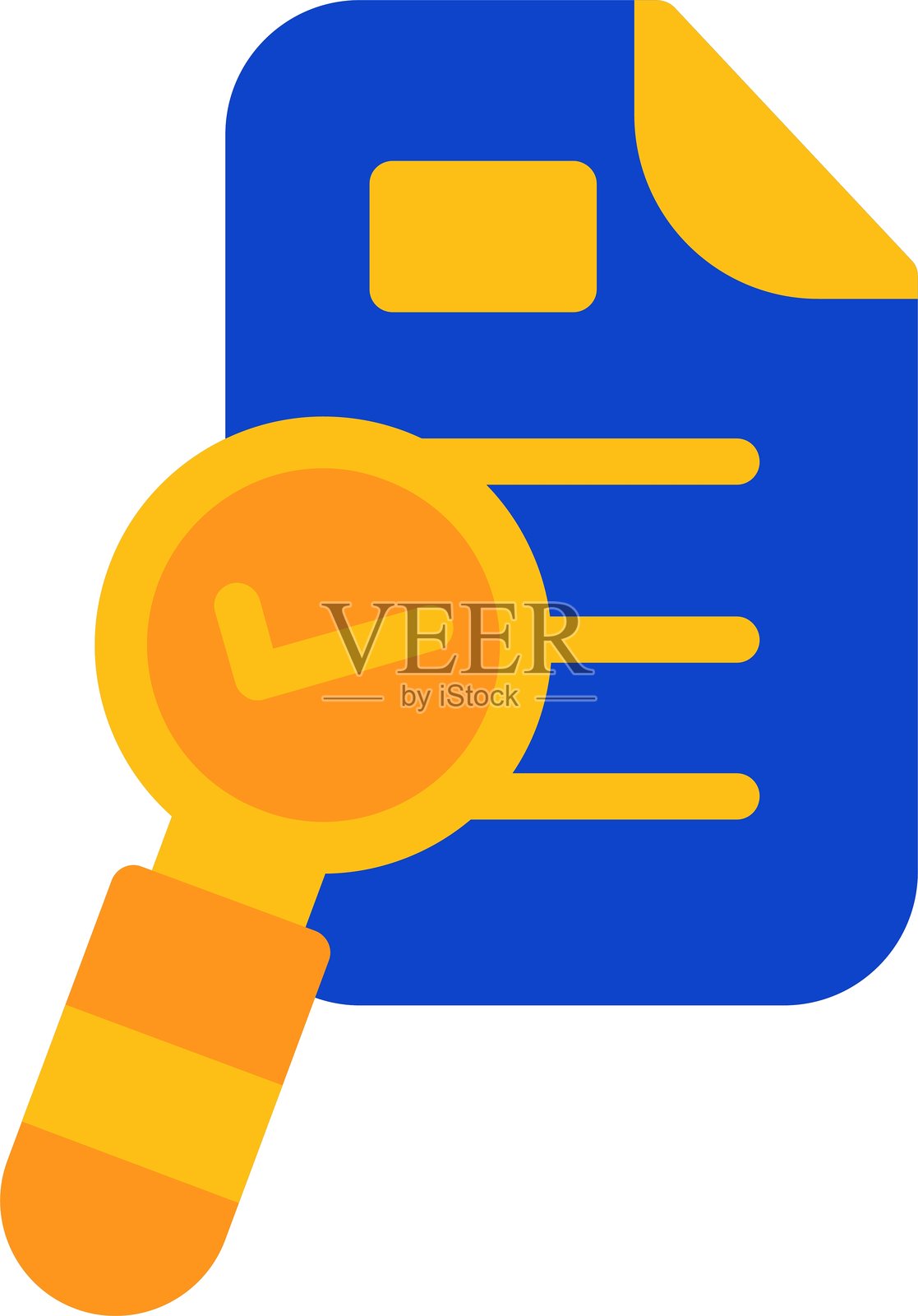 扁平化双色图标审查插画图片素材