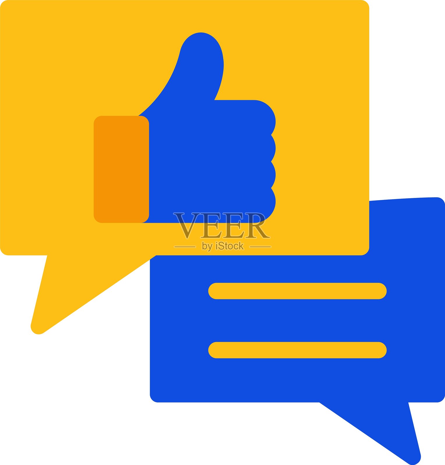 反馈扁平化双色图标插画图片素材