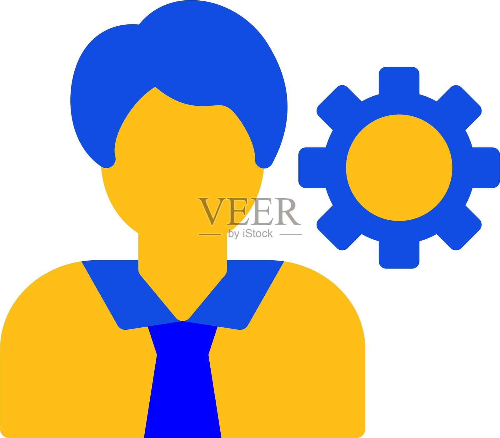 管理扁平化双色图标插画图片素材