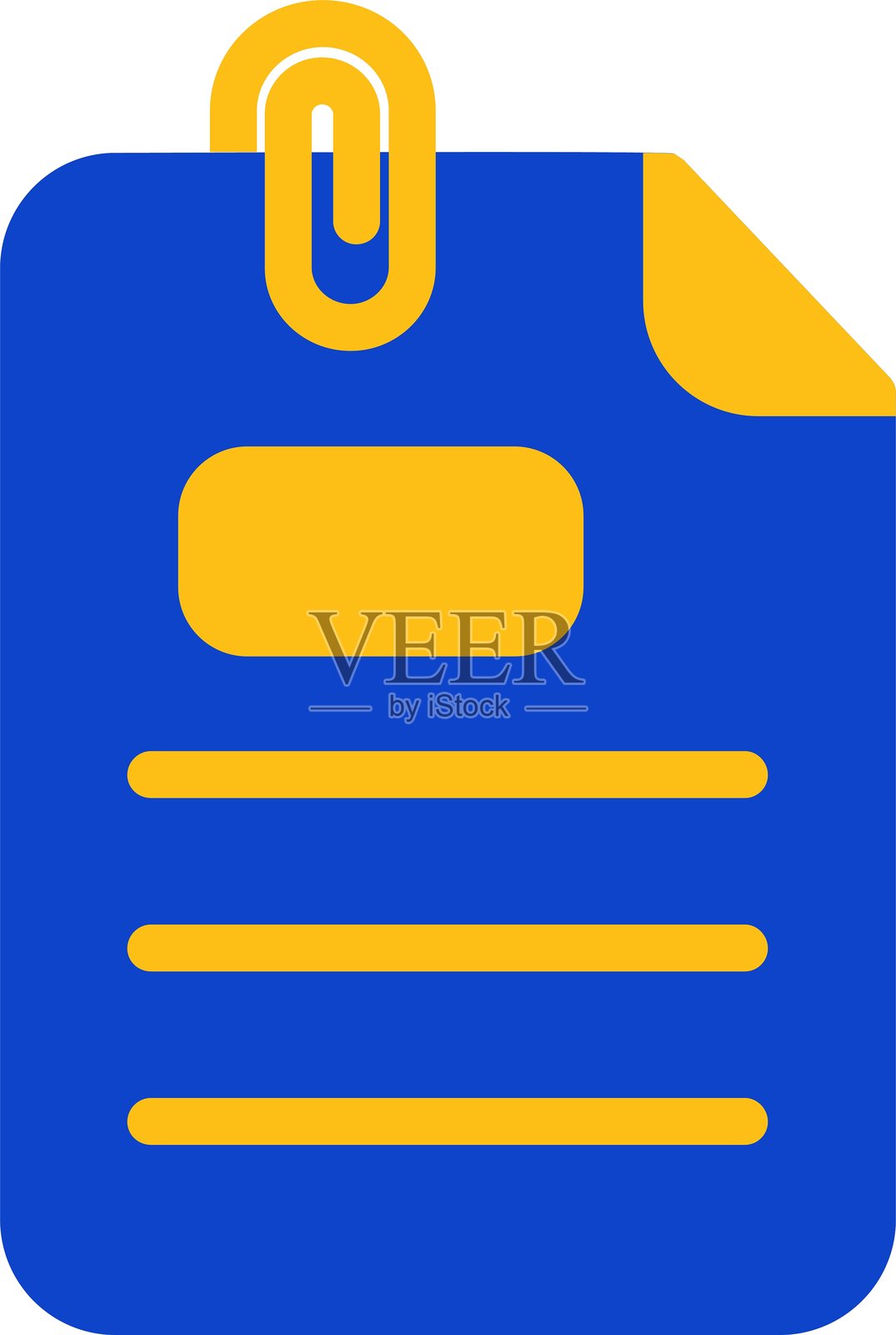 纸夹扁平双色图标插画图片素材