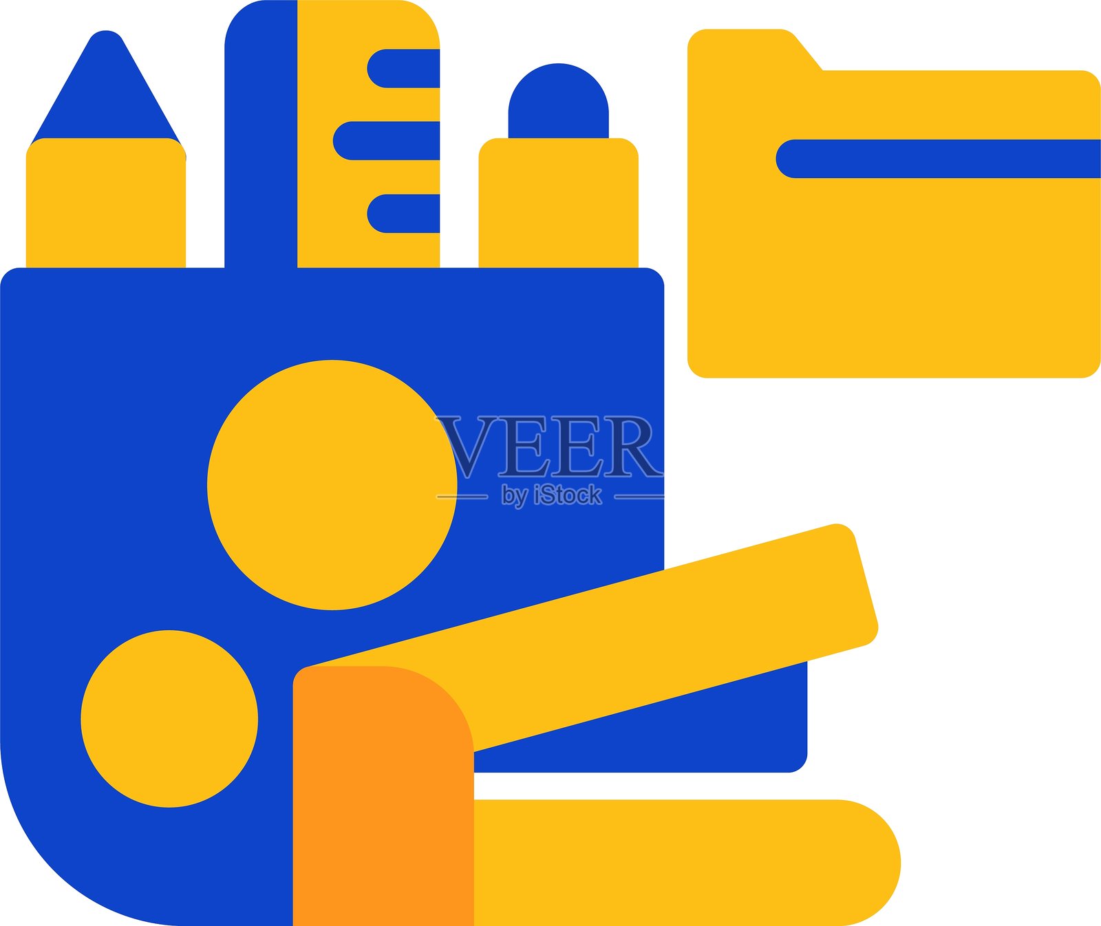 供应品扁平双色图标插画图片素材