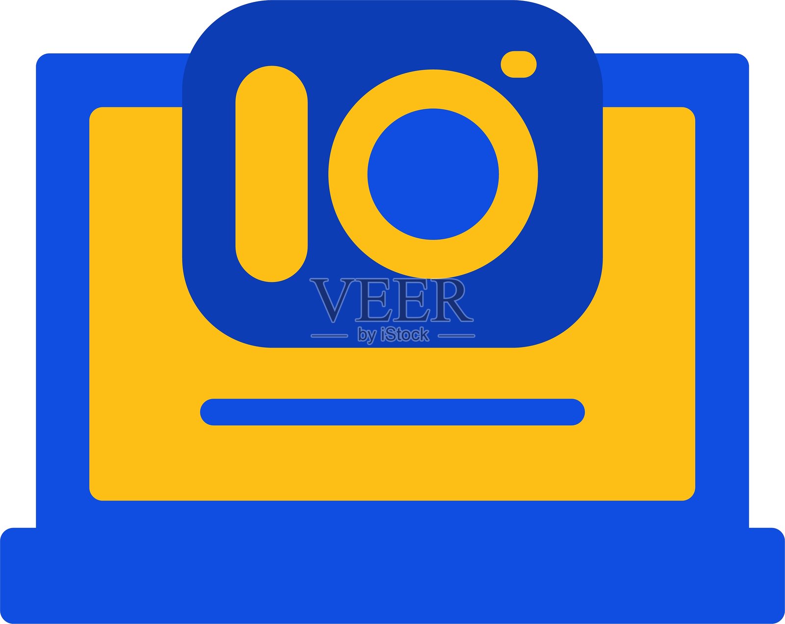 相机扁平化双色图标插画图片素材