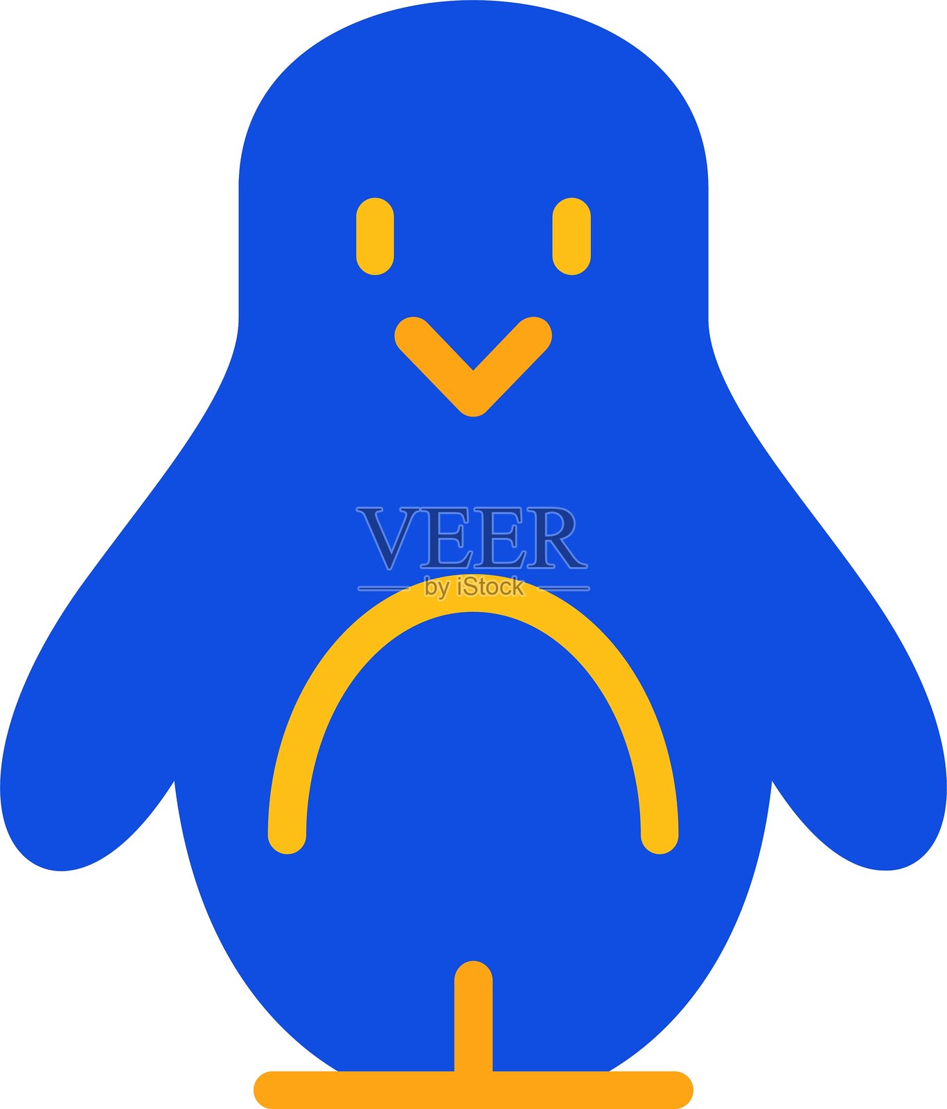 企鹅扁平化双色图标插画图片素材