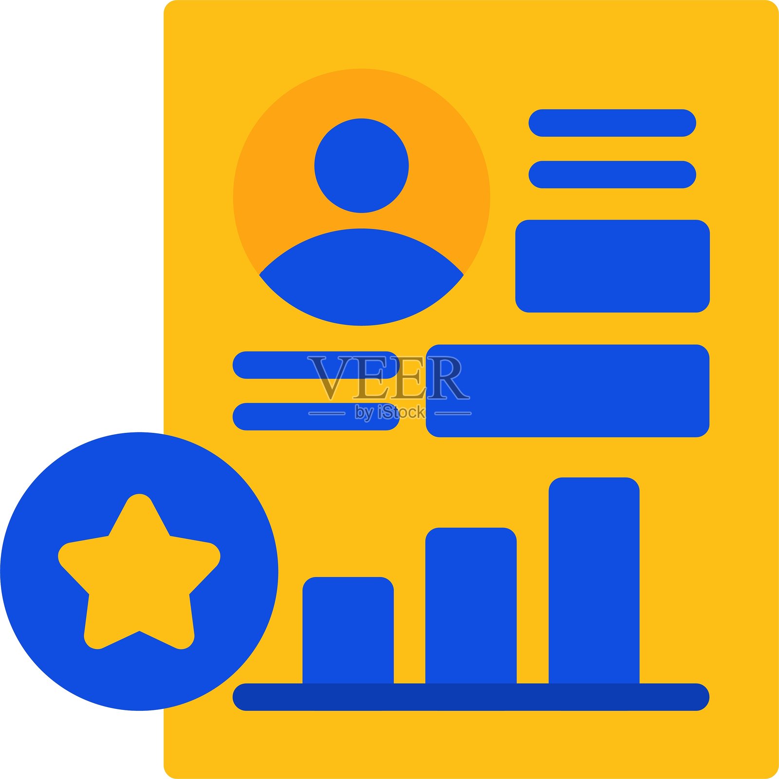 绩效评估扁平化双色图标插画图片素材