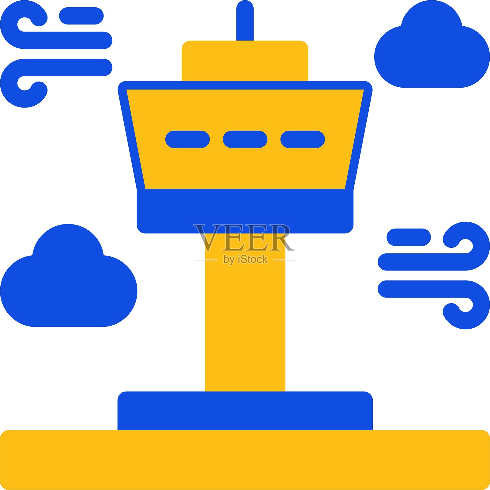 塔楼平面图双色图标插画图片素材