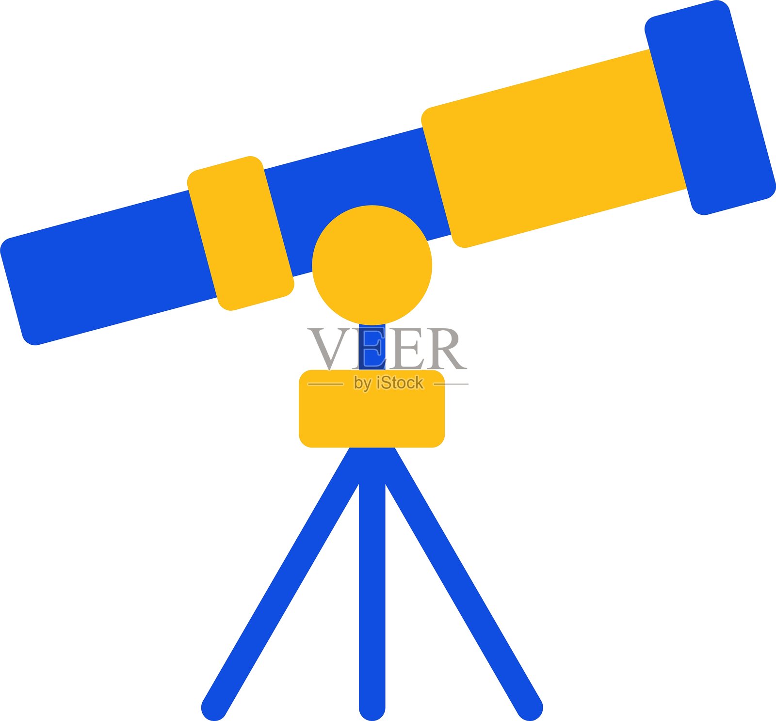 望远镜扁平双色图标插画图片素材