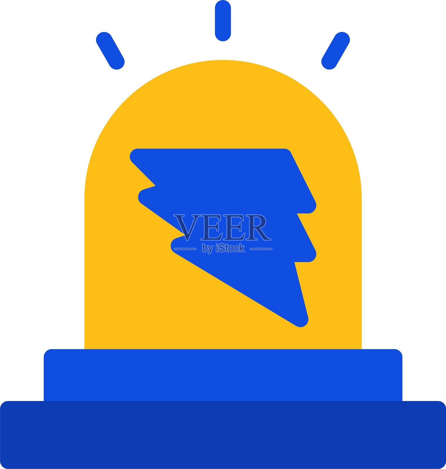 信标闪电扁平双色图标插画图片素材