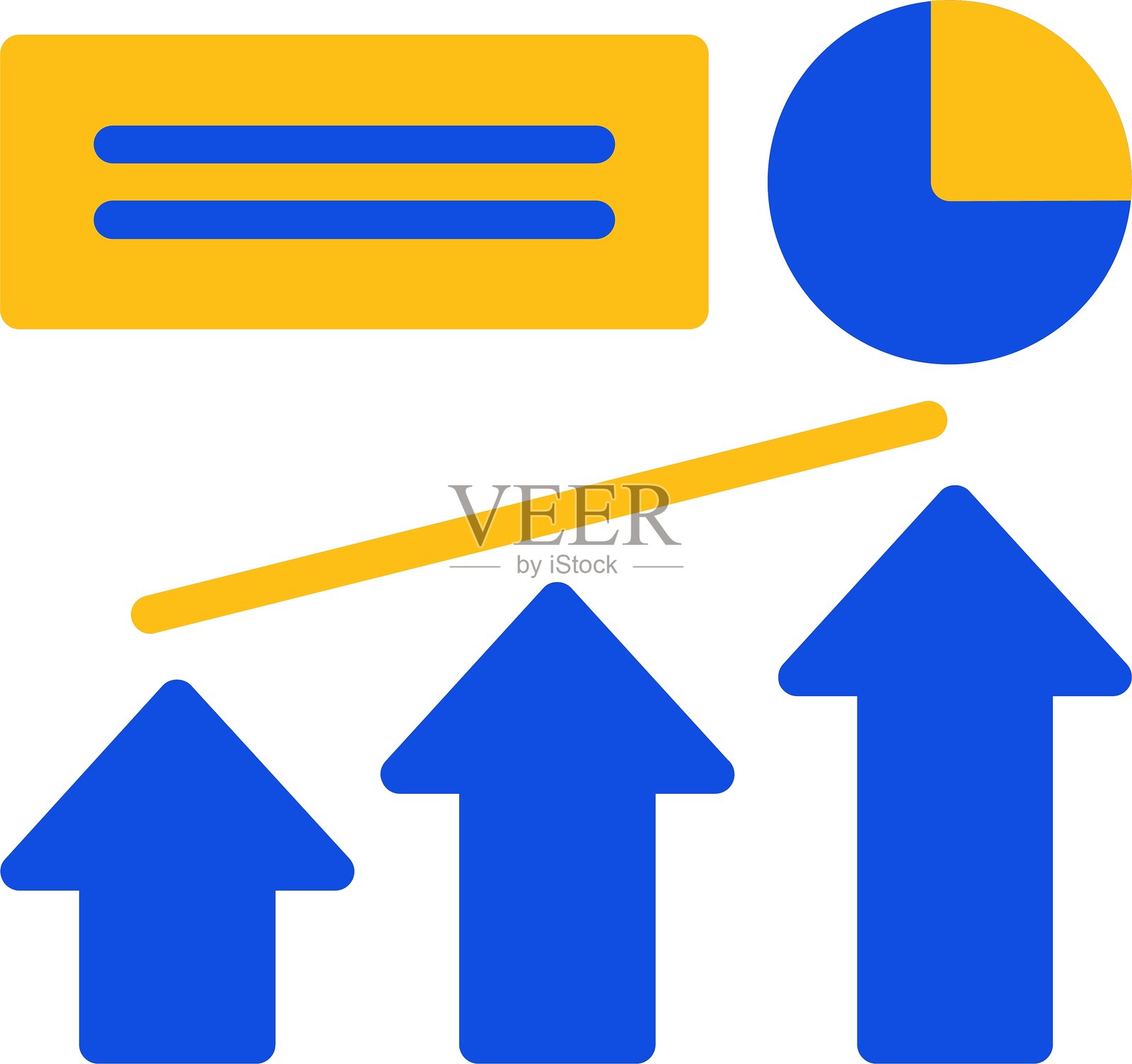 箭头扁平双色图标插画图片素材