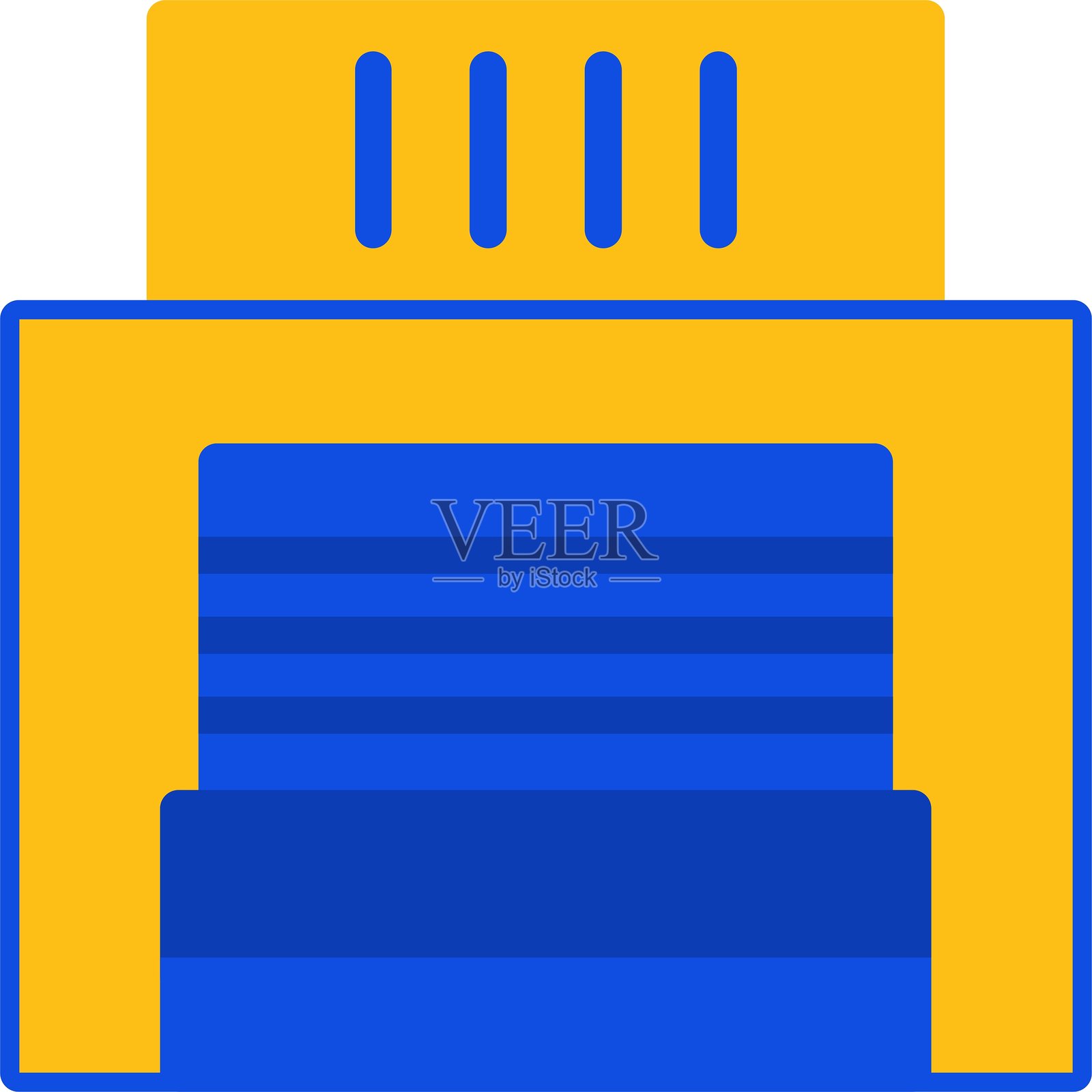 工厂门扁平双色图标插画图片素材