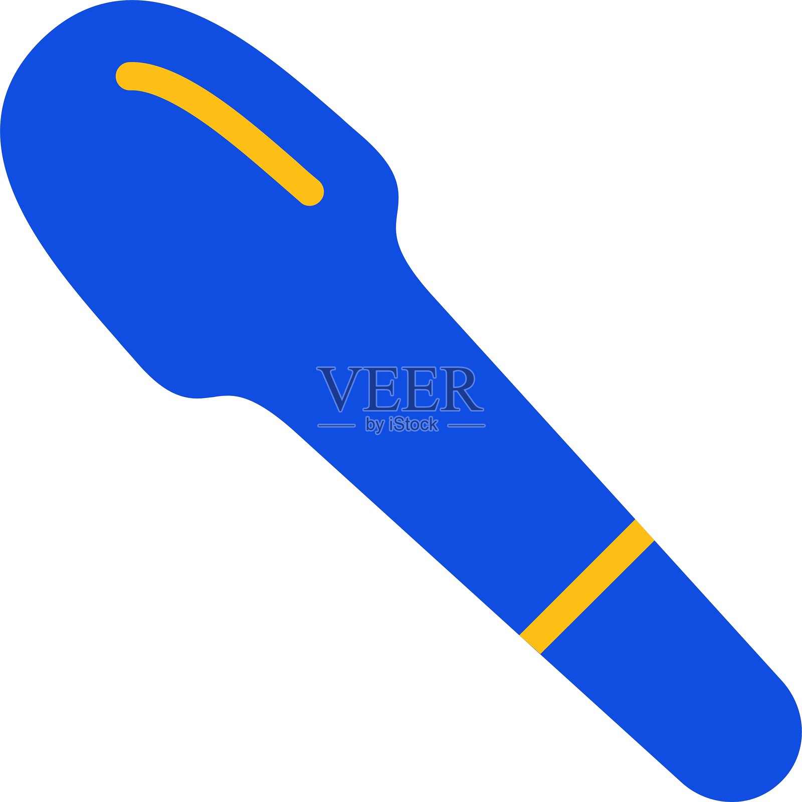 鱼子酱勺扁平双色图标插画图片素材