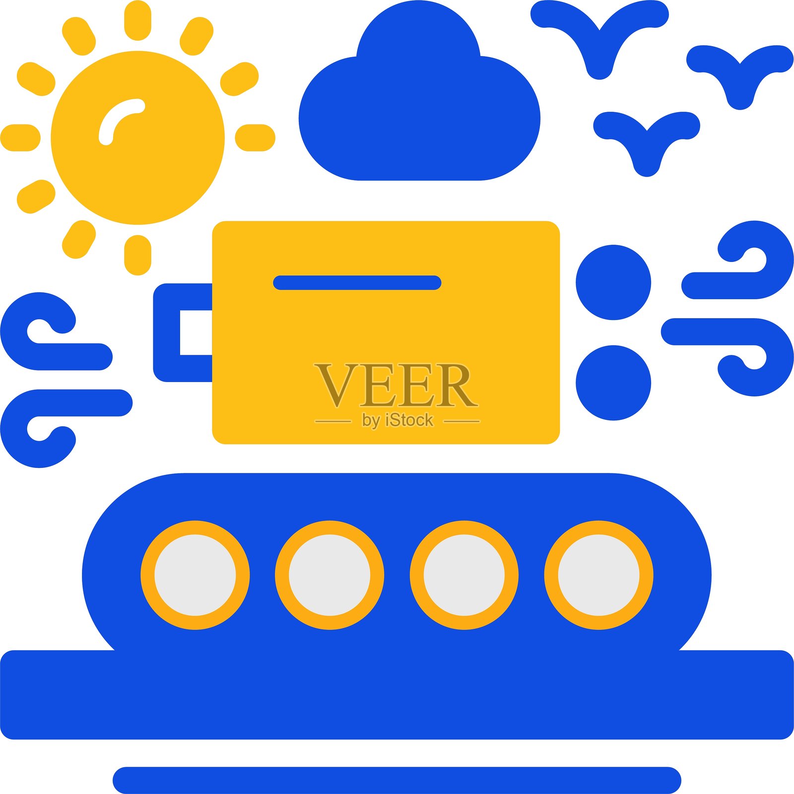 行李提取平面双色图标插画图片素材