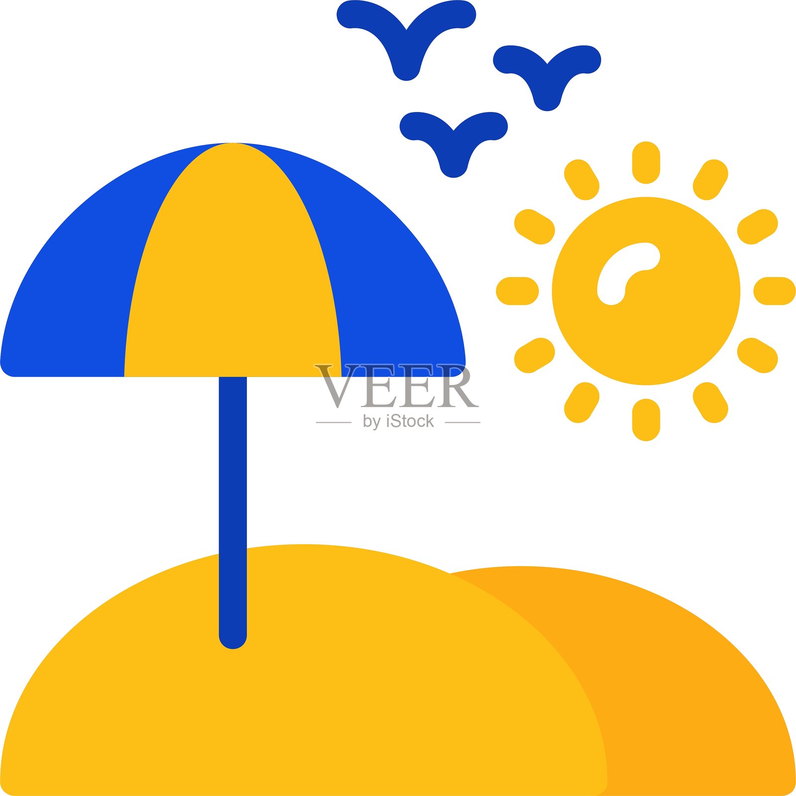 海岸平面双色图标插画图片素材