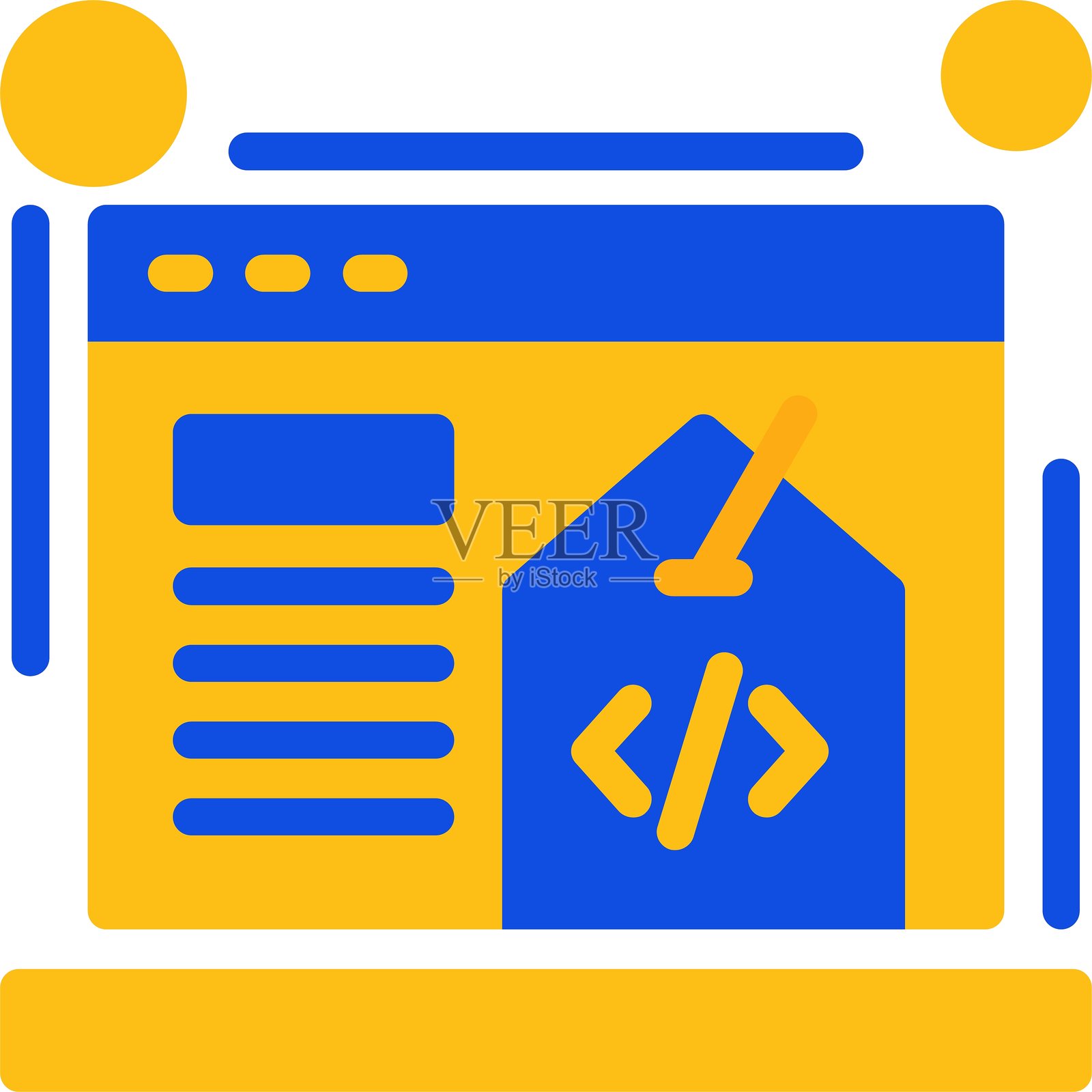 扁平化双色图标插画图片素材