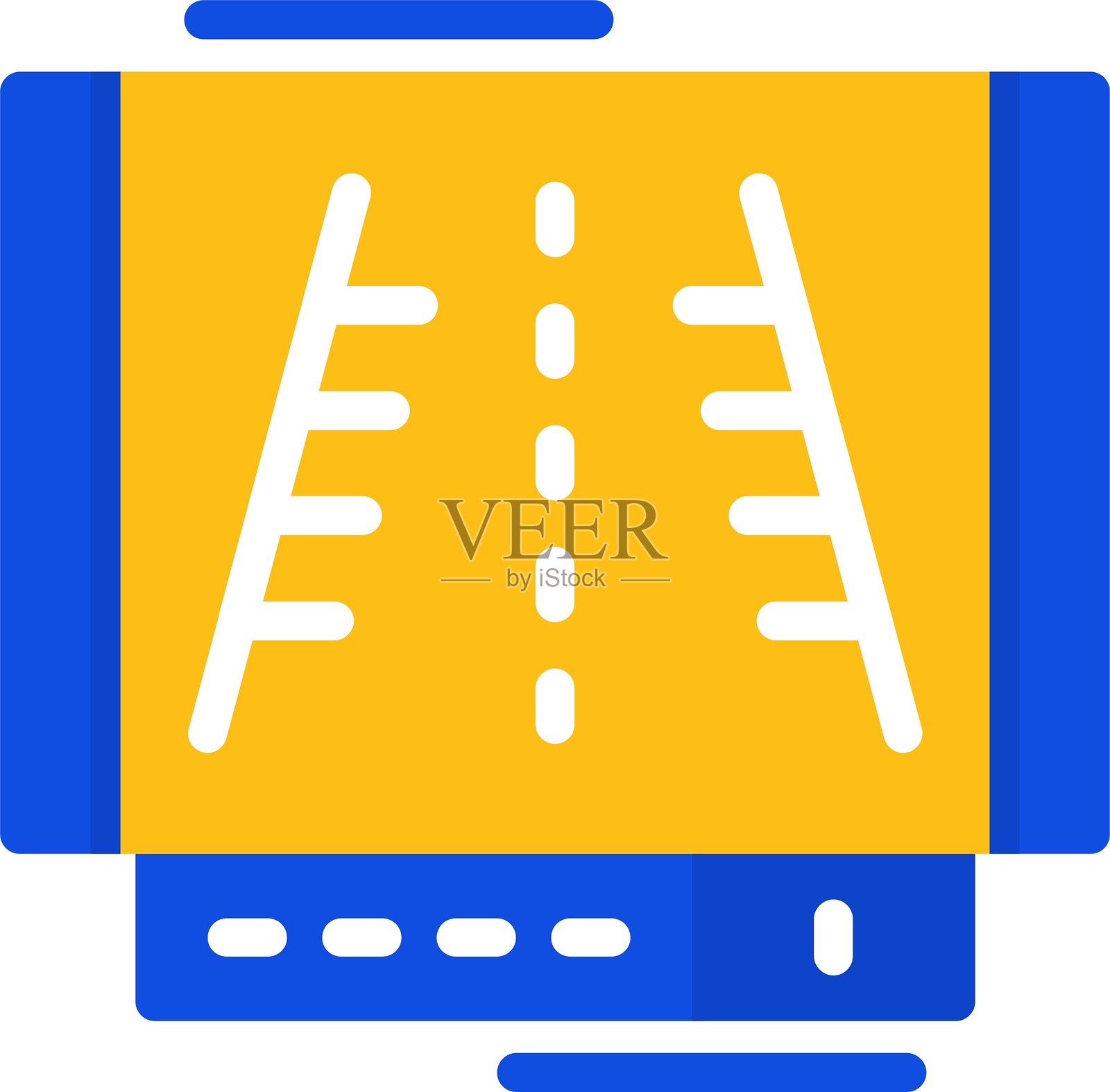 停车摄像头扁平双色图标插画图片素材