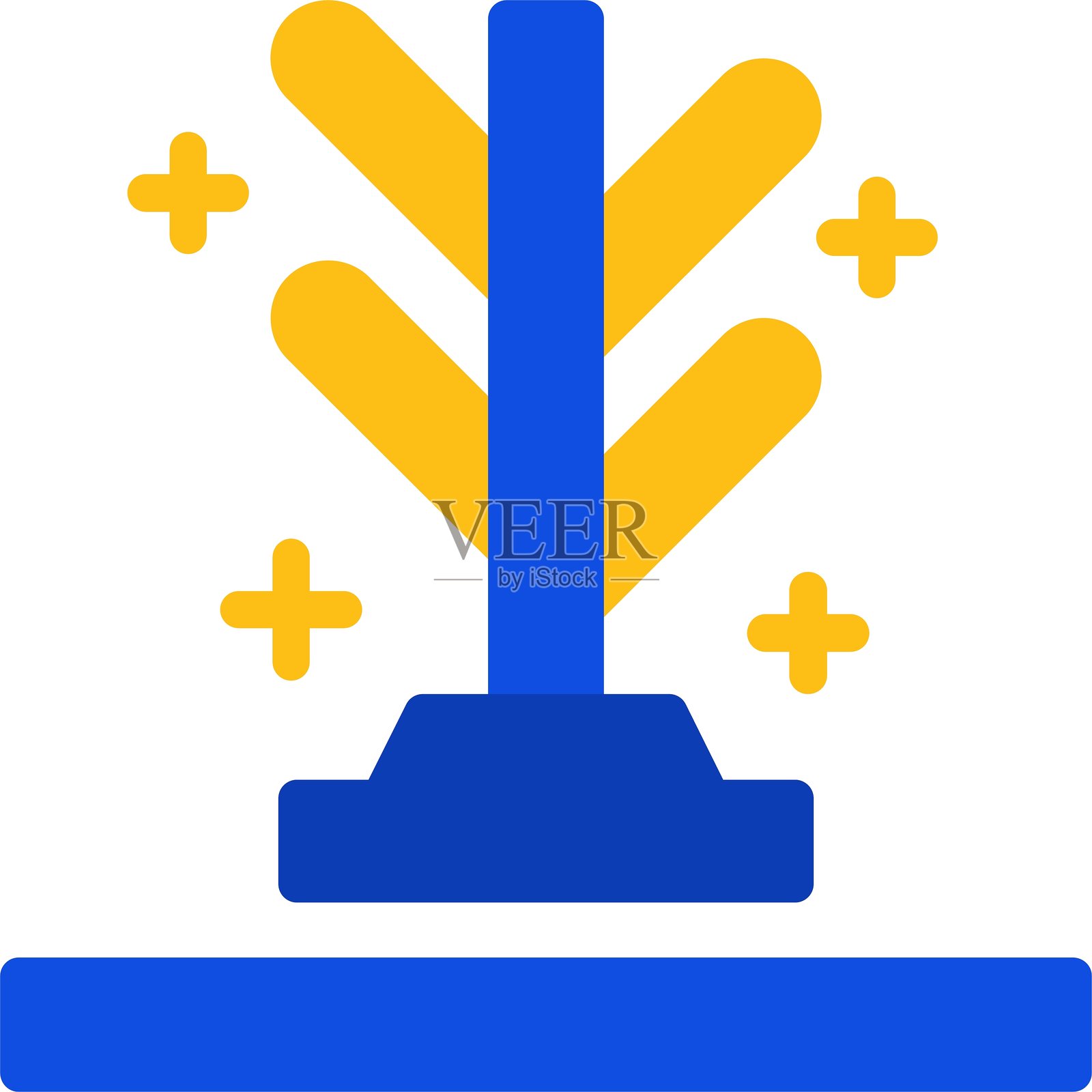 平面两色衣帽架图标插画图片素材