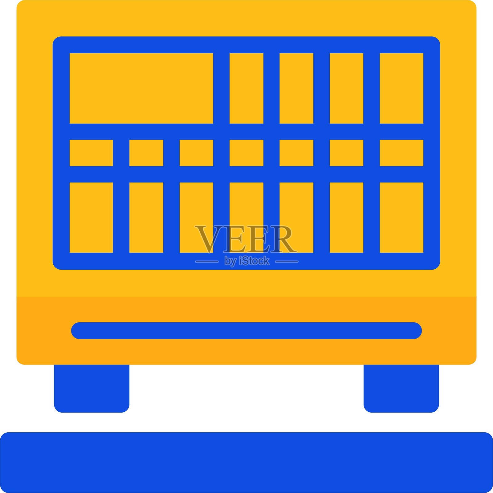 加热器扁平双色图标插画图片素材