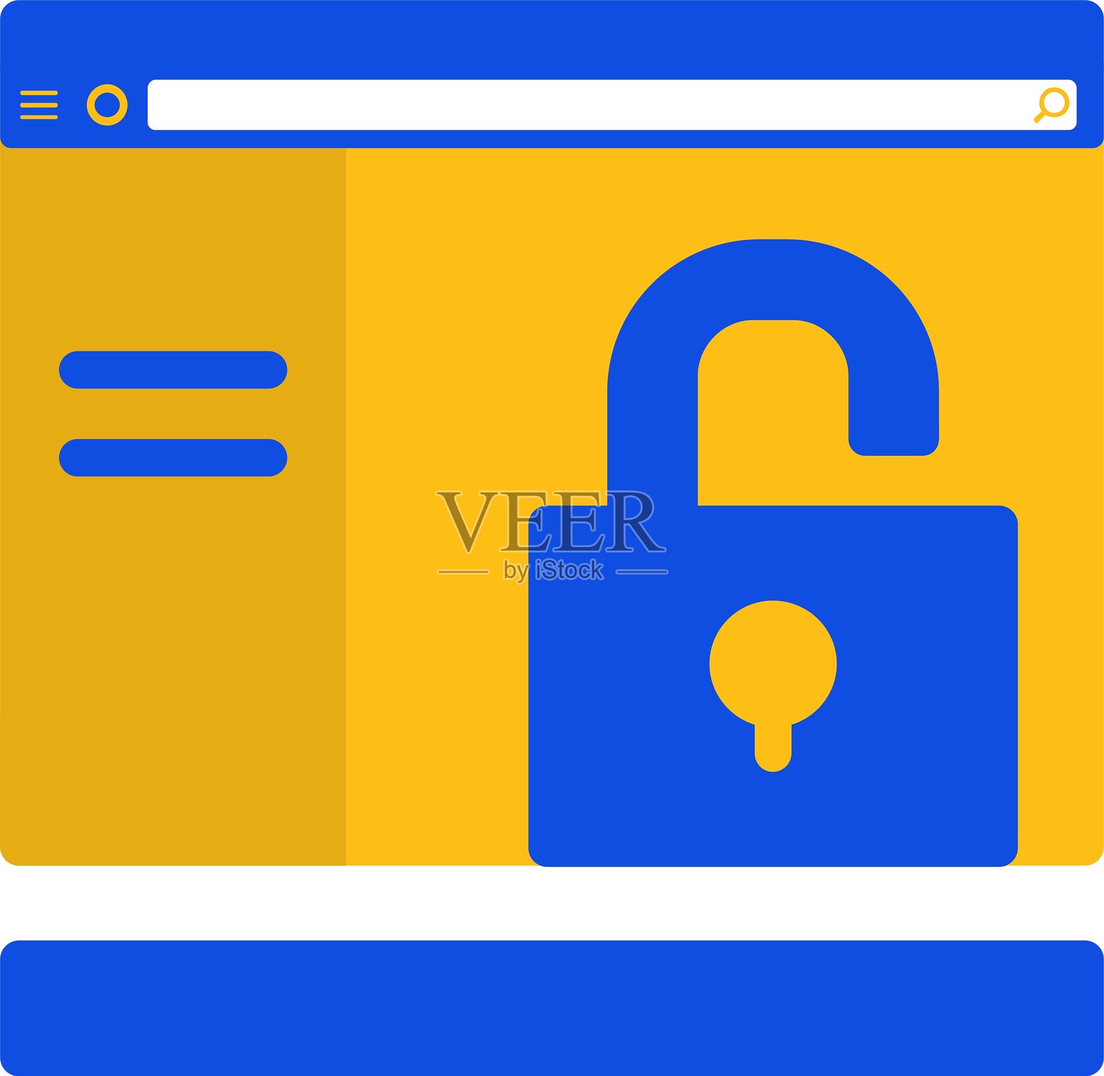 解锁扁平化双色图标插画图片素材