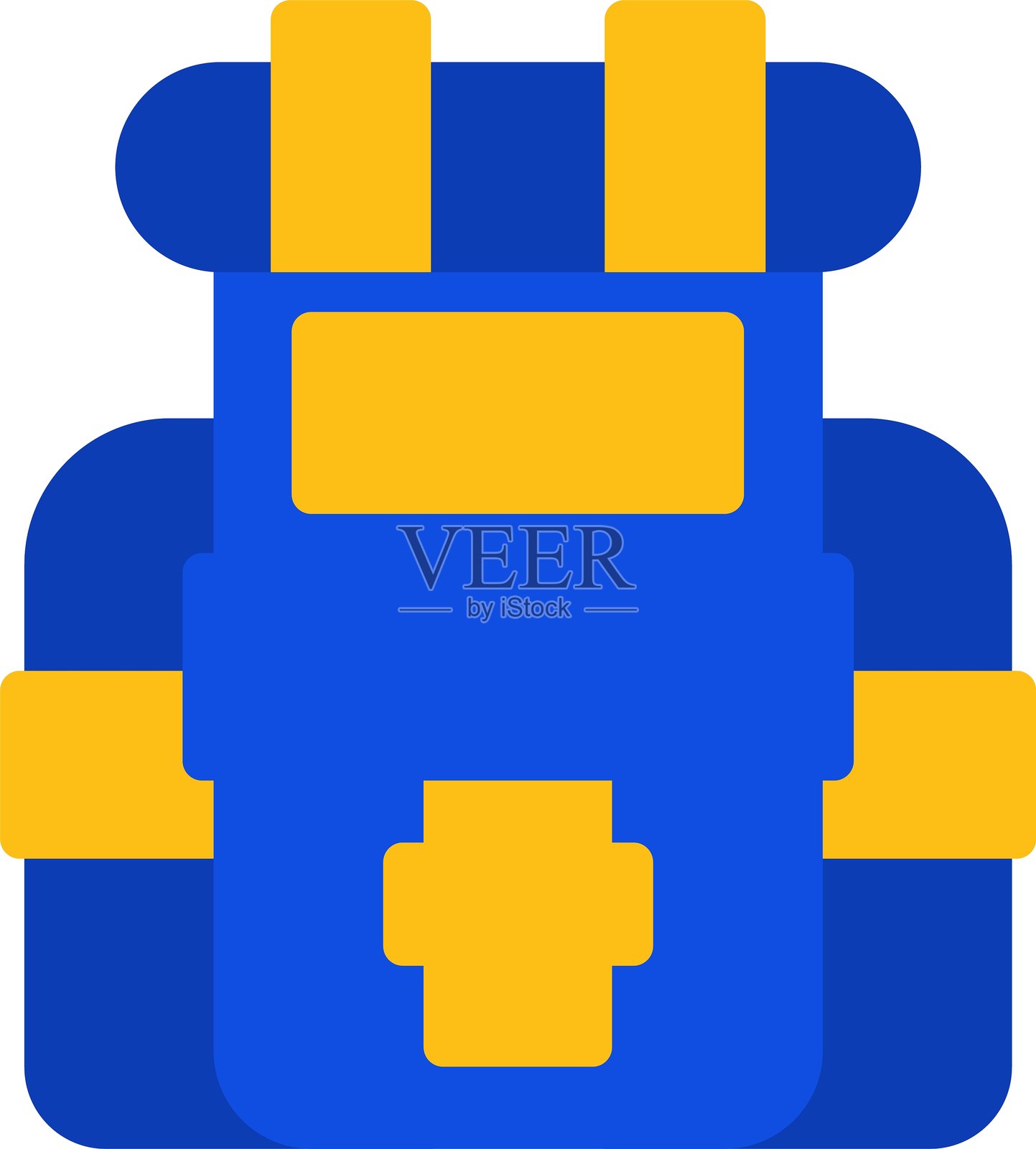 双色平面背包图标插画图片素材