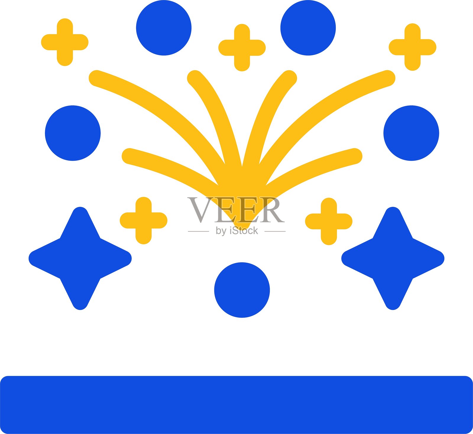 烟花扁平化双色图标插画图片素材