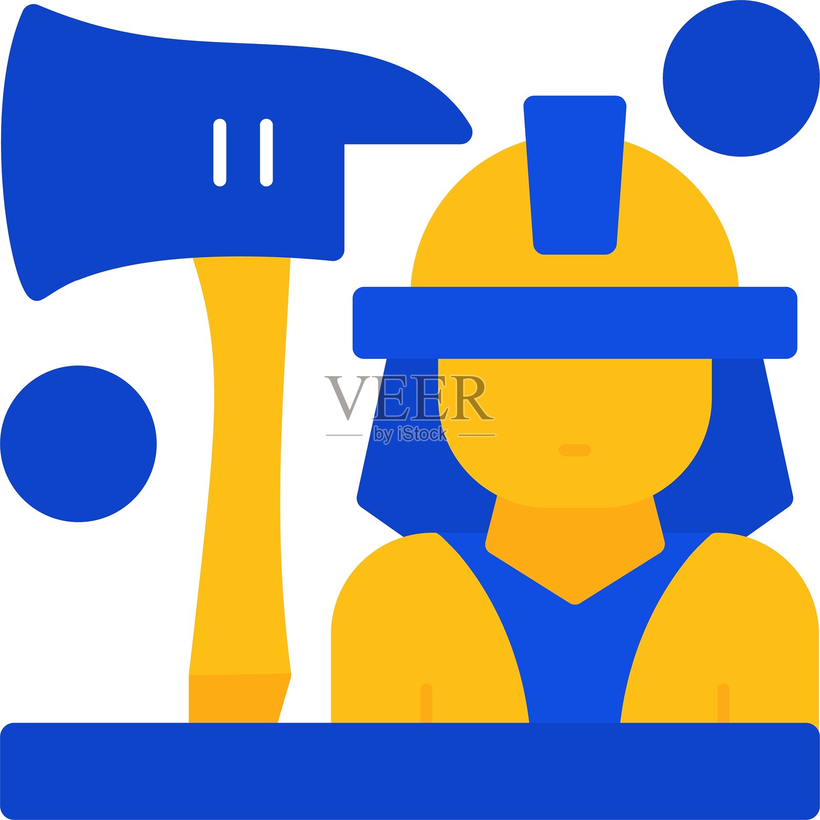 消防员装备扁平化双色图标插画图片素材