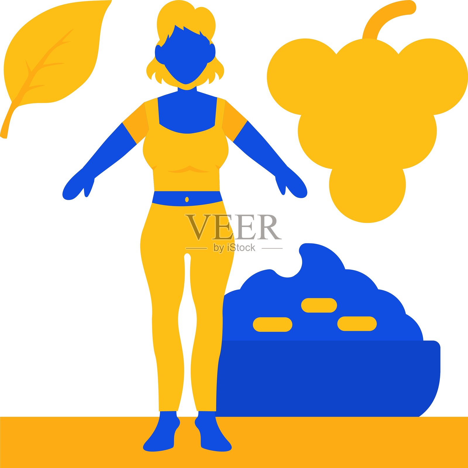 营养丰富的扁平双色图标插画图片素材