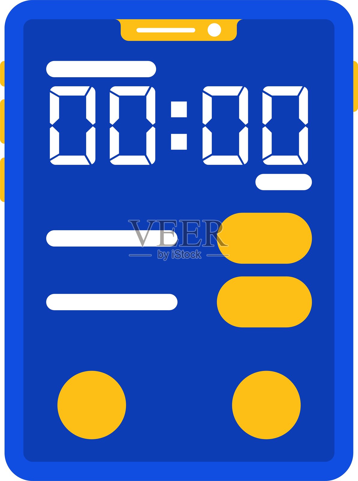 时钟扁平双色图标插画图片素材