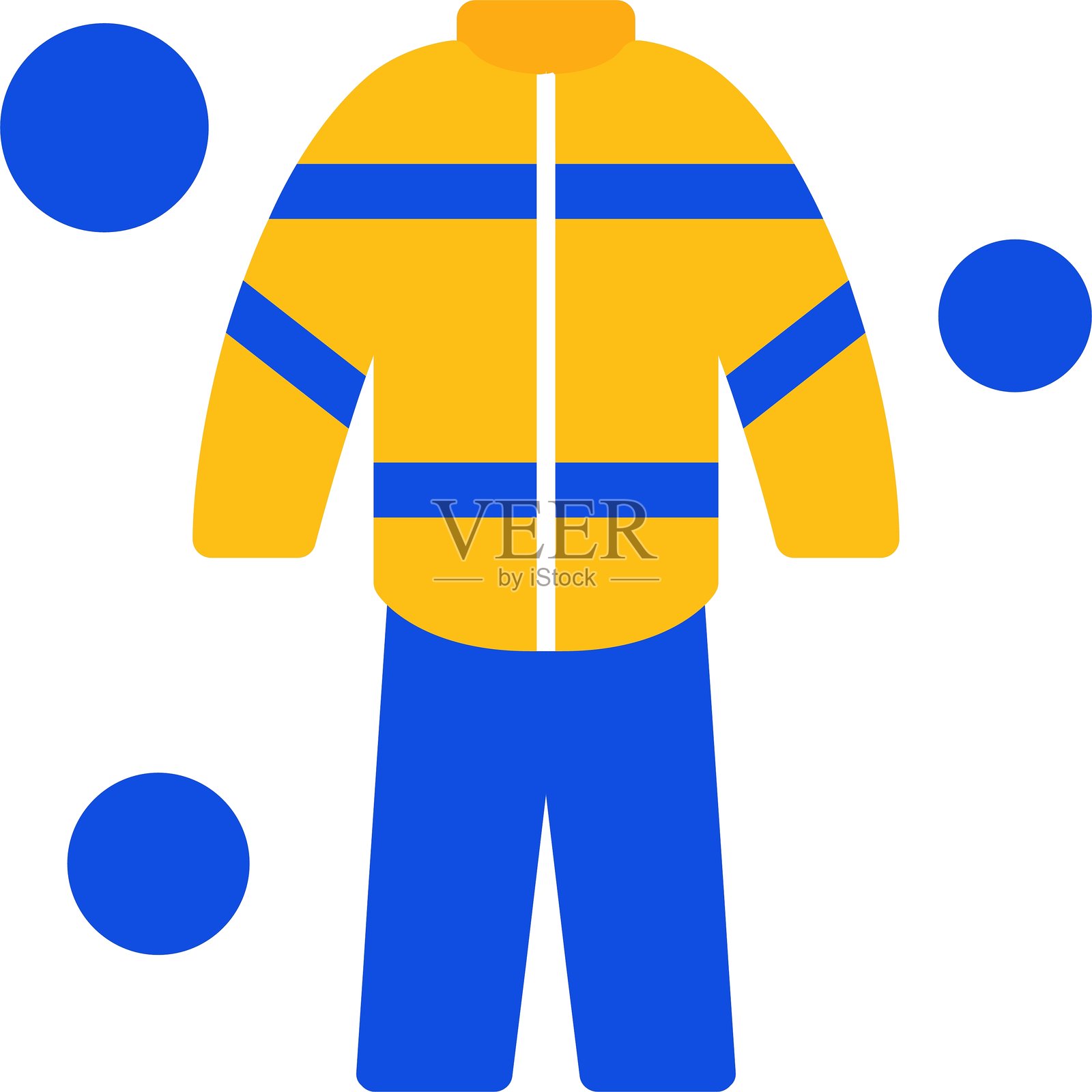 消防服扁平化双色图标插画图片素材