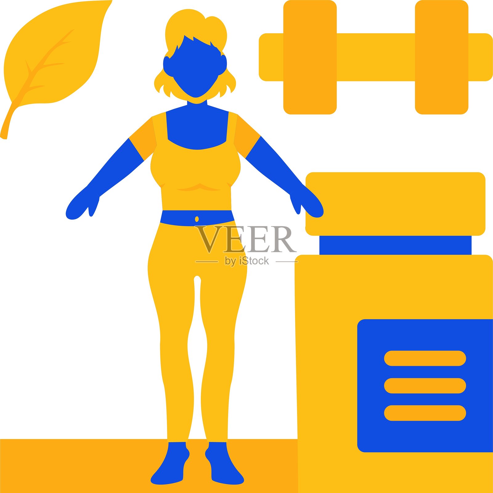 欧米伽-3扁平双色图标插画图片素材