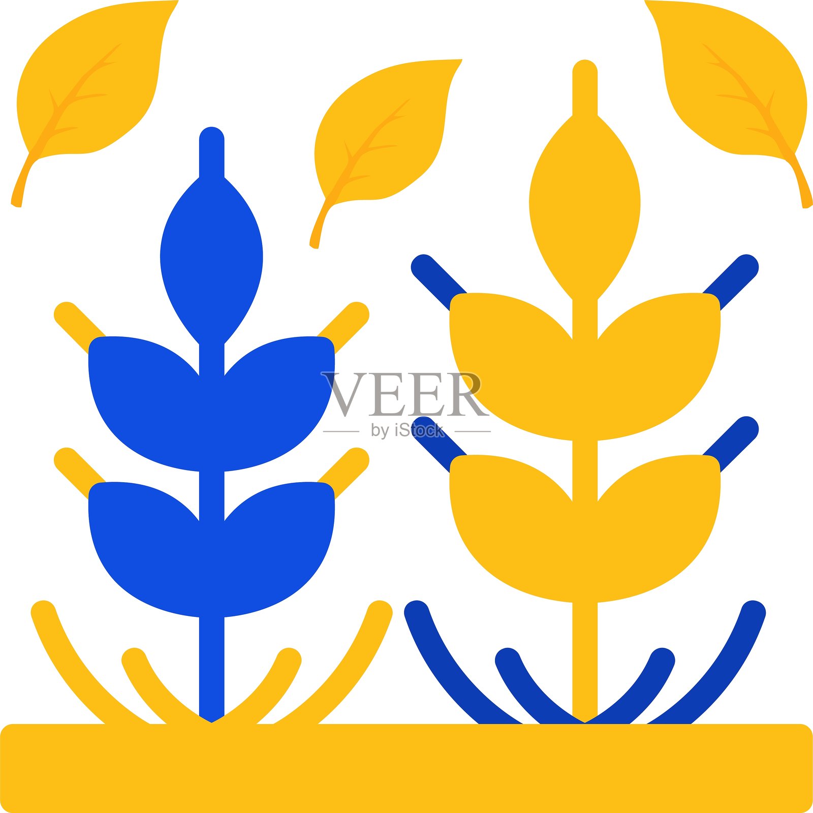 全谷物扁平双色图标插画图片素材