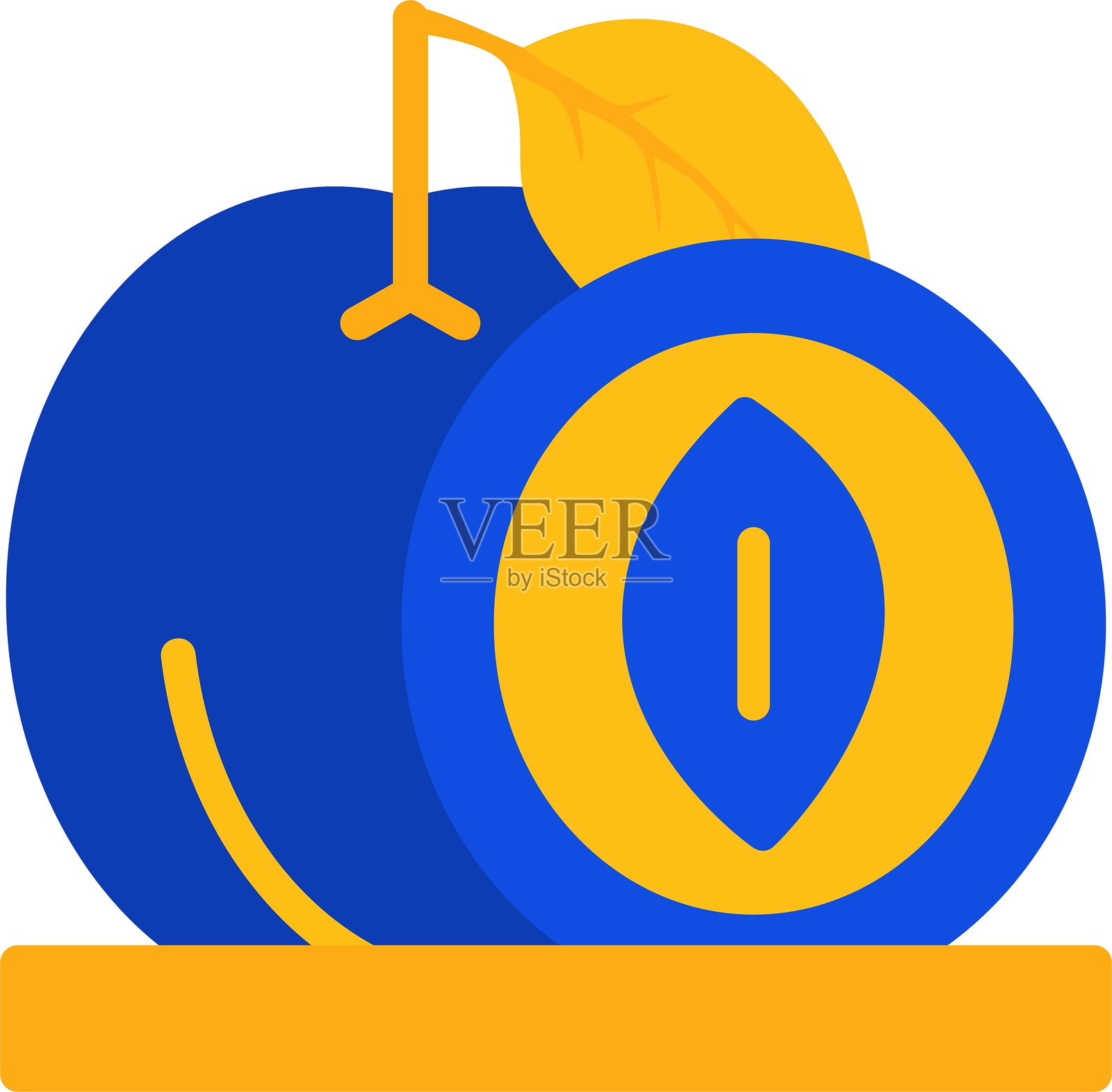 水果扁平双色图标插画图片素材