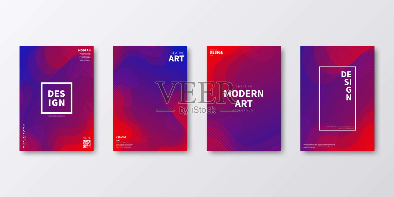 宣传册模板布局，红色封面设计，商业年度报告，传单，杂志插画图片素材