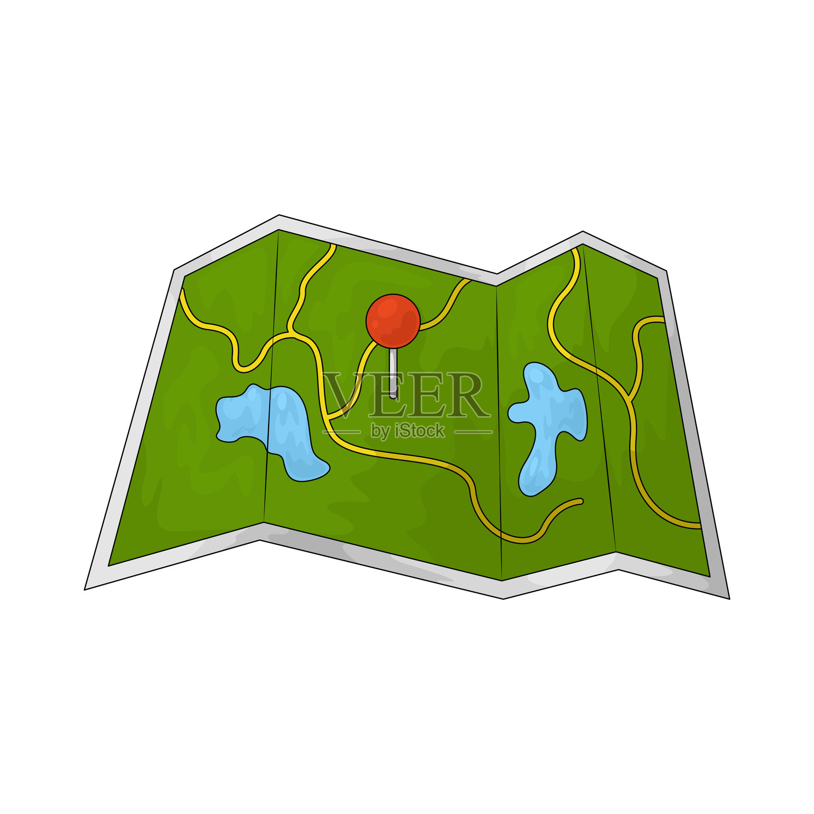 带标记的地图插画图片素材