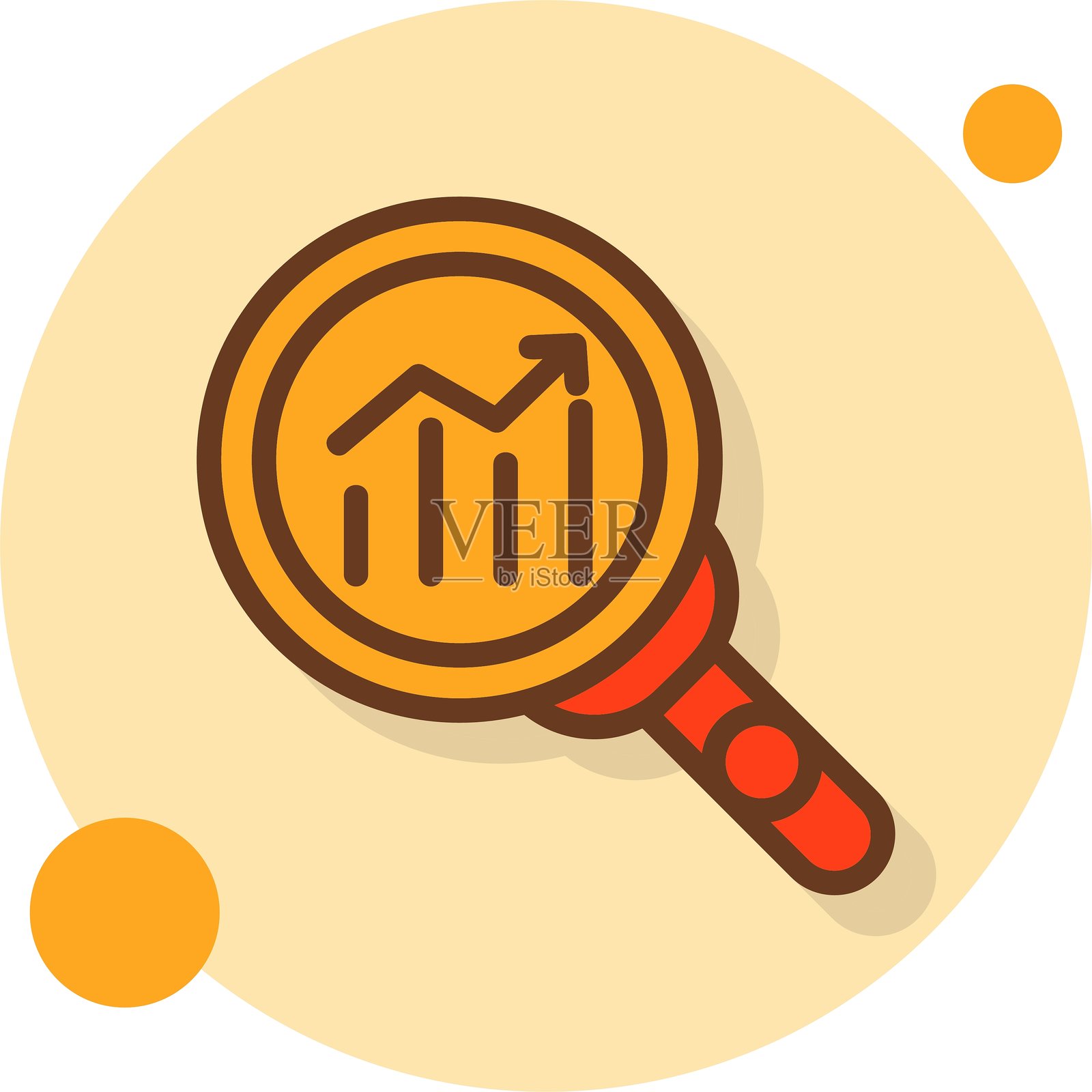 市场研究填充阴影圆圈图标插画图片素材