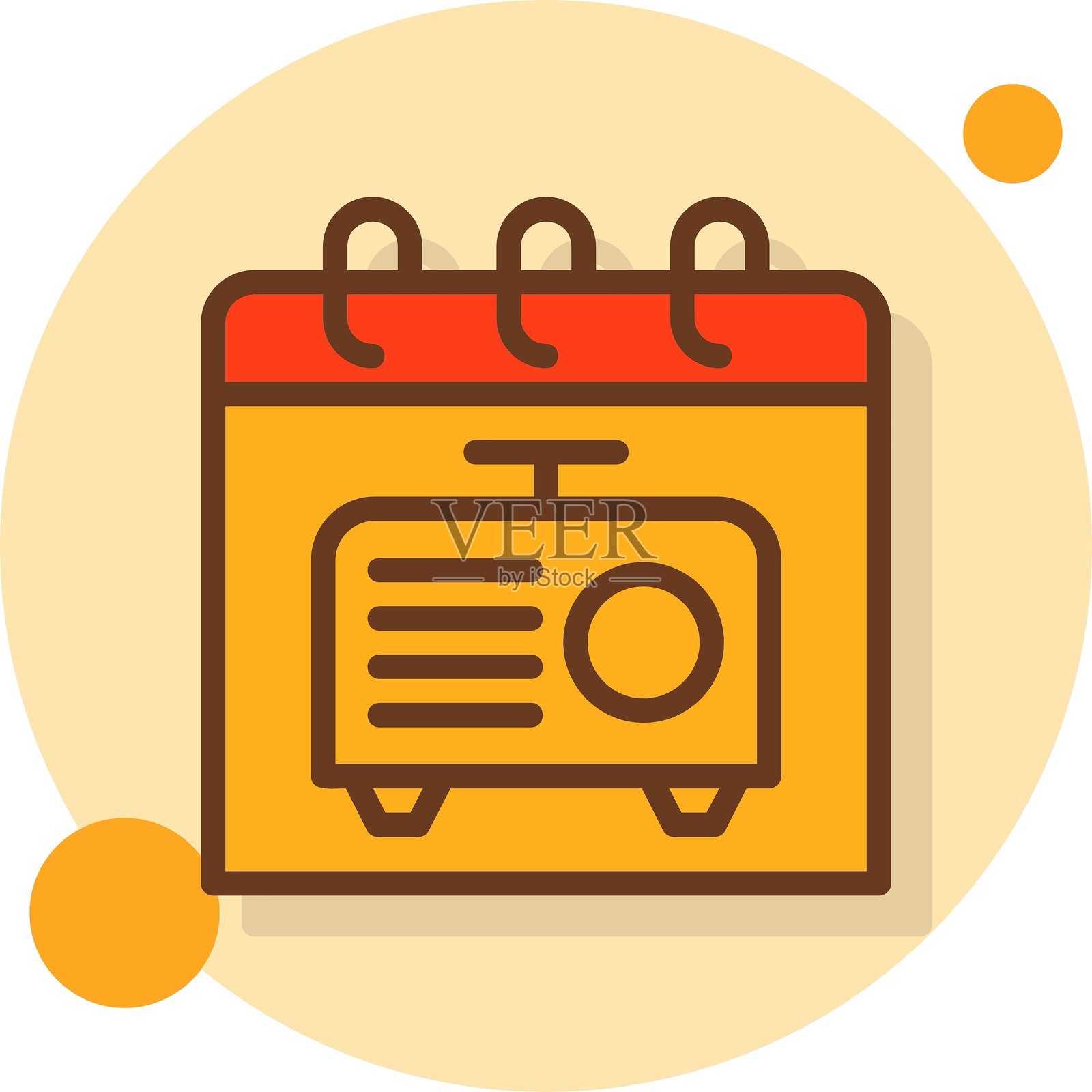 便携式填充阴影圆圈图标插画图片素材