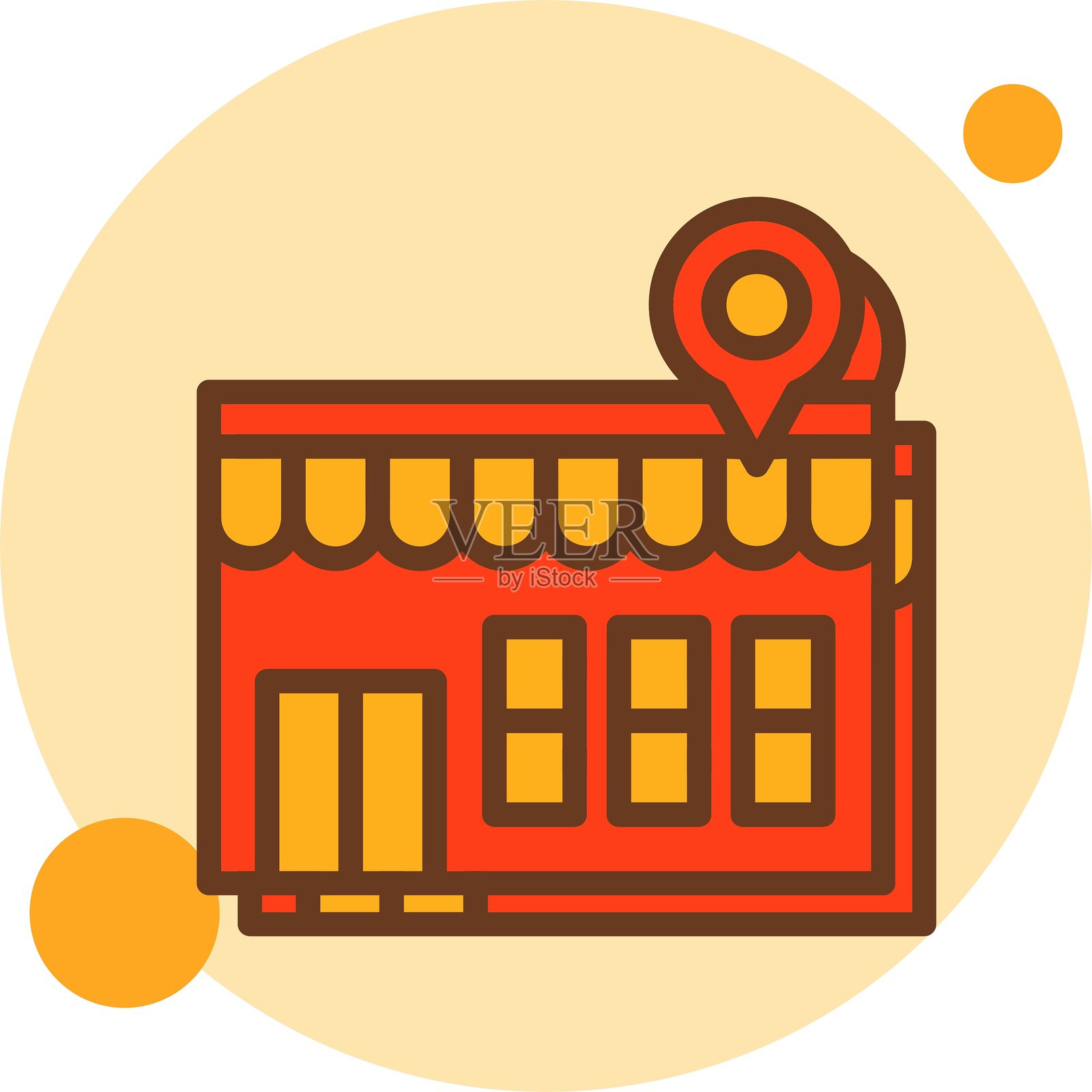 商店填充阴影圆圈图标插画图片素材