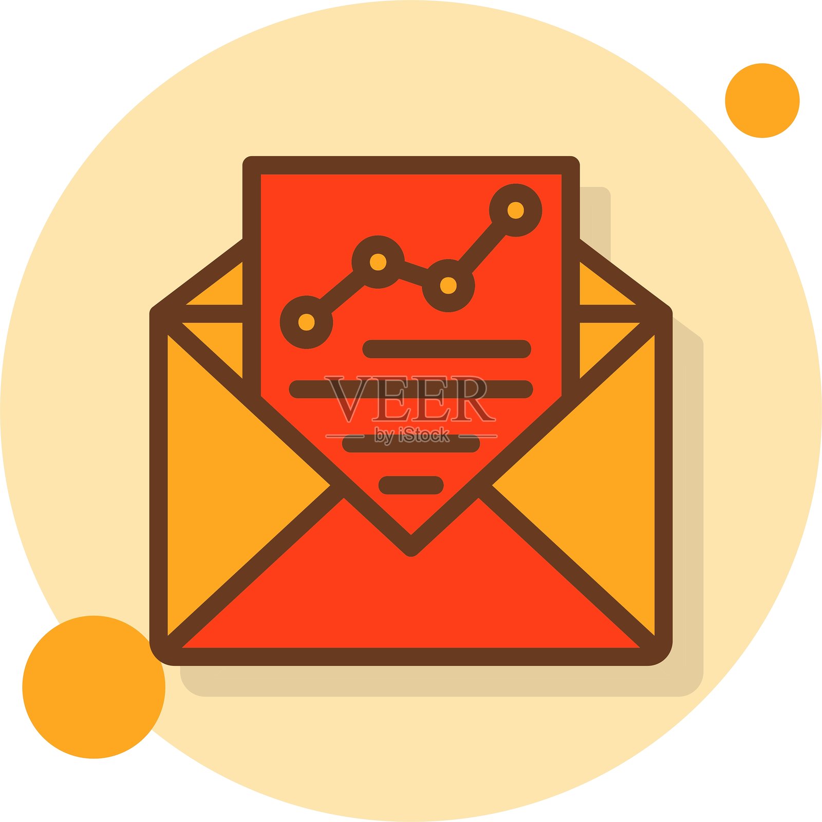 电子邮件营销填充阴影圆圈图标插画图片素材