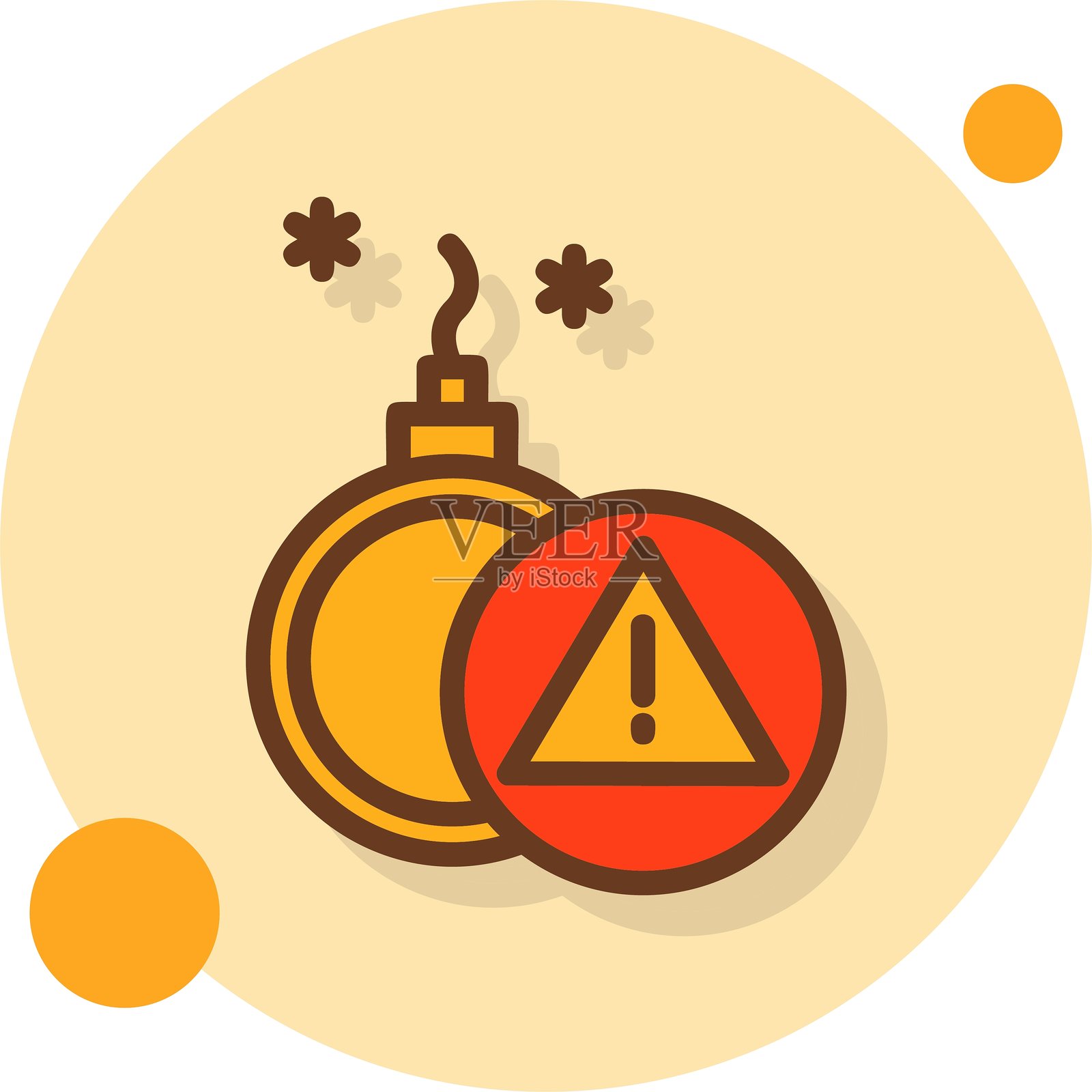 威胁充满的阴影圆圈图标插画图片素材