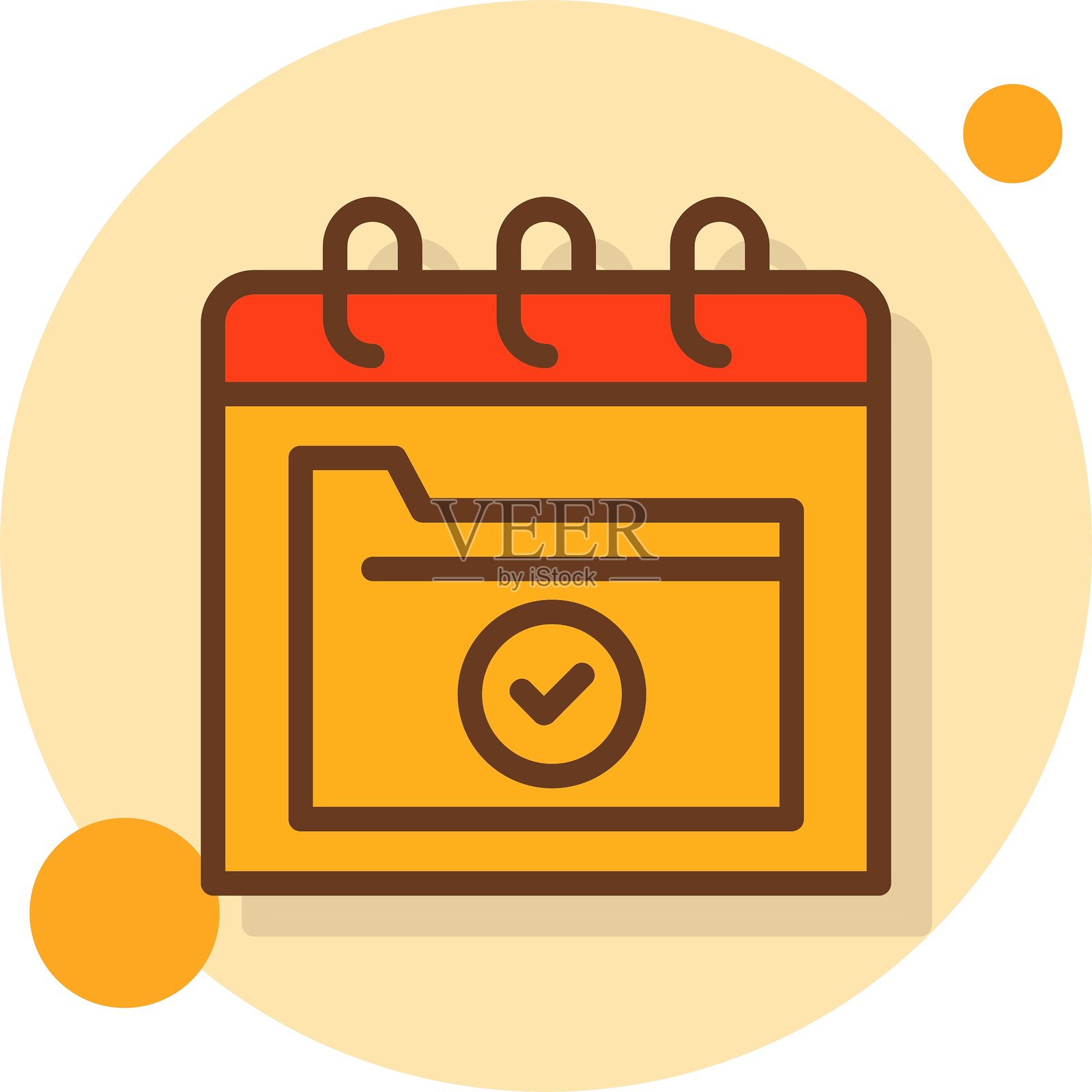 极简填充阴影圆形图标插画图片素材