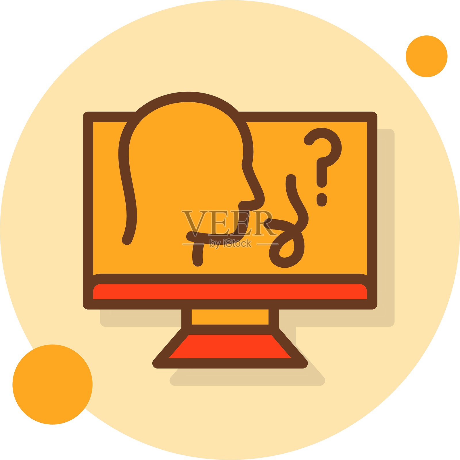 特殊教育填充阴影圆圈图标插画图片素材