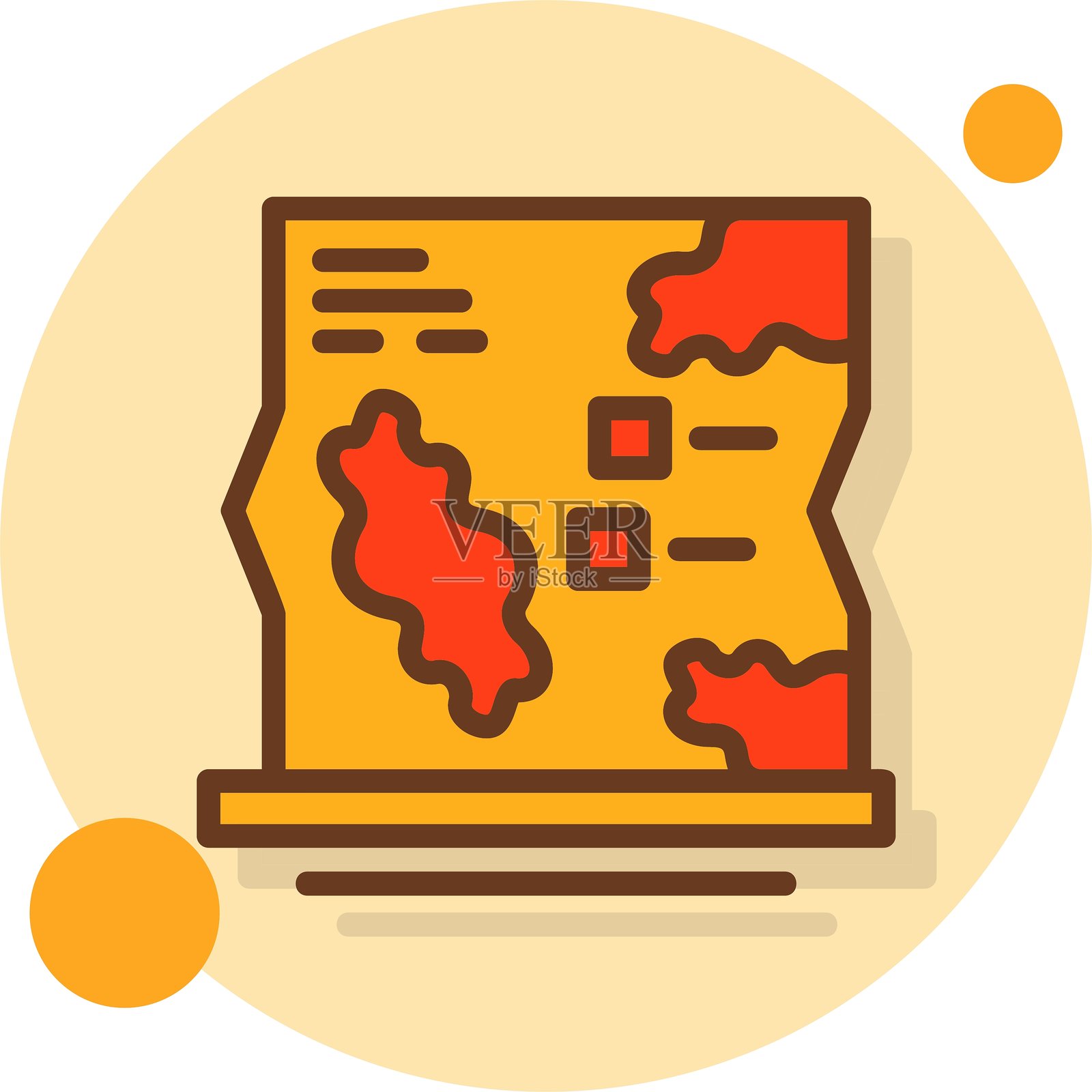 填充阴影圆形图标插画图片素材