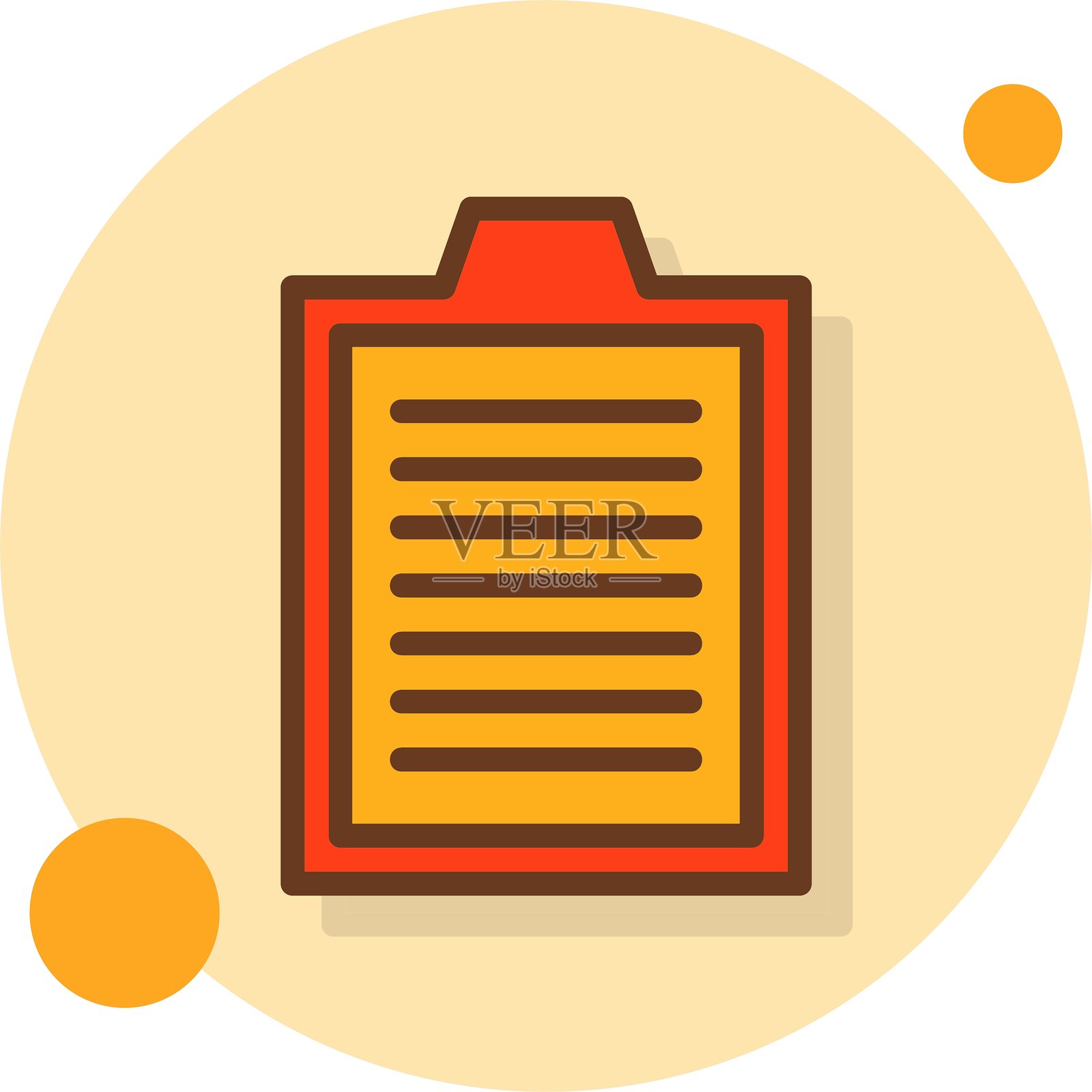 剪贴板填充阴影圆形图标插画图片素材