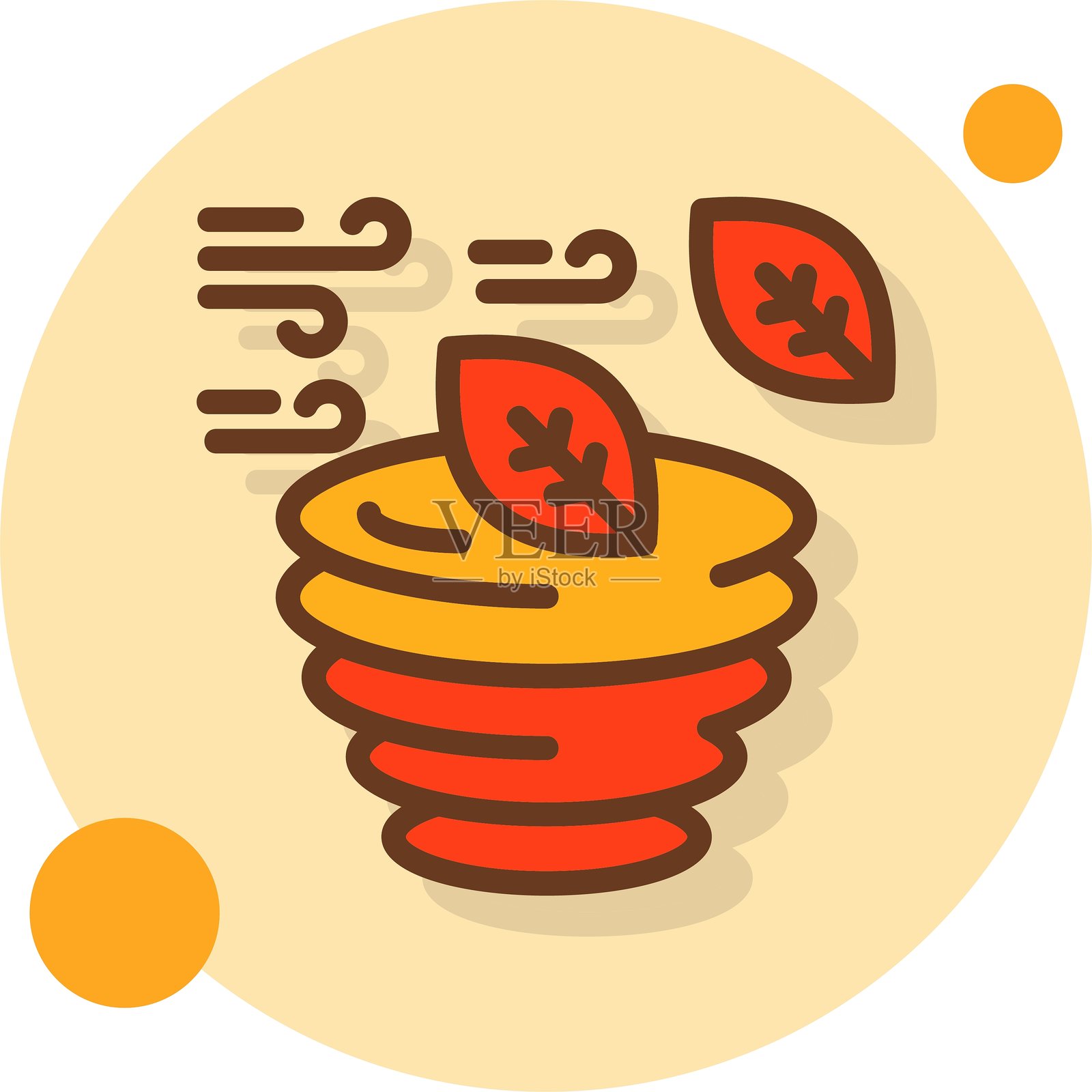 飓风填充阴影圆圈图标插画图片素材