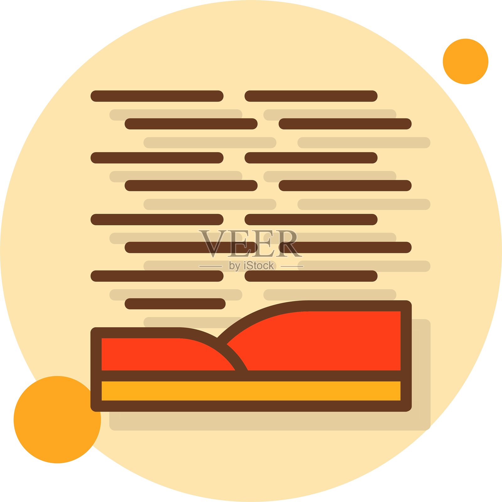 雾霭弥漫的日子 填充阴影圆圈图标插画图片素材