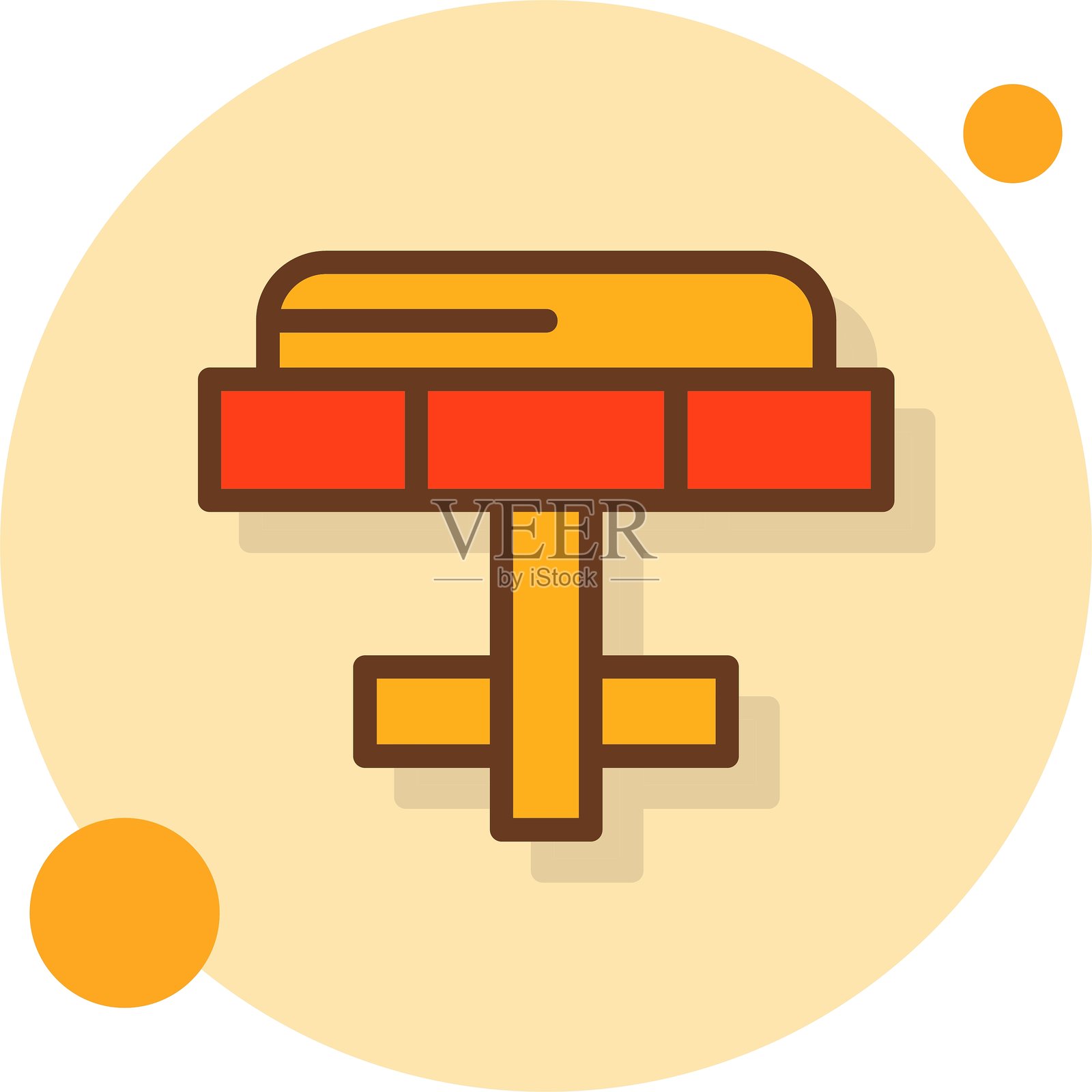 袖扣填充阴影圆形图标插画图片素材