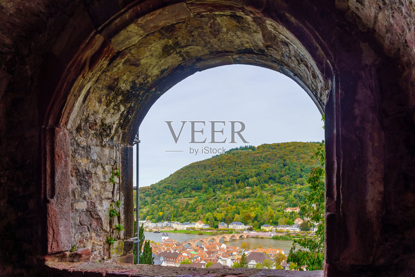 海德堡的老城区和内卡河照片摄影图片