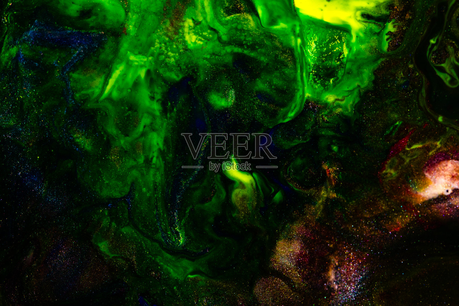 充满活力的抽象流体艺术与闪烁效果照片摄影图片